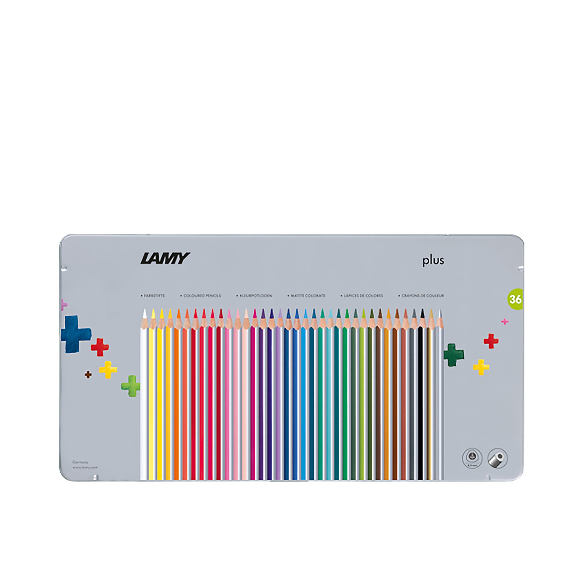 Plus Color Pencils, 36 Colors, Metal Case
