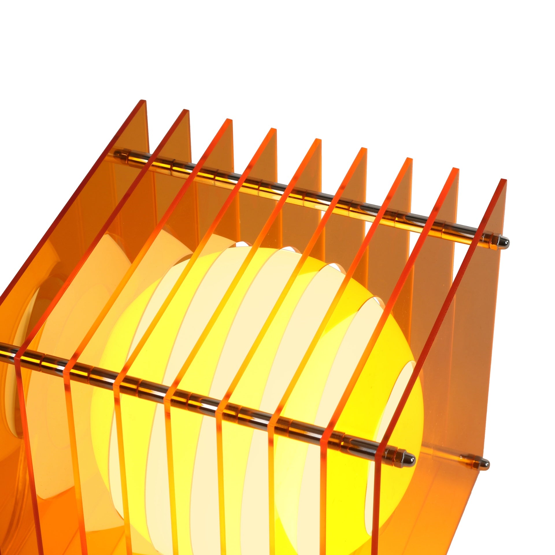 Lop Small Square Lamp, Orange Acrylic