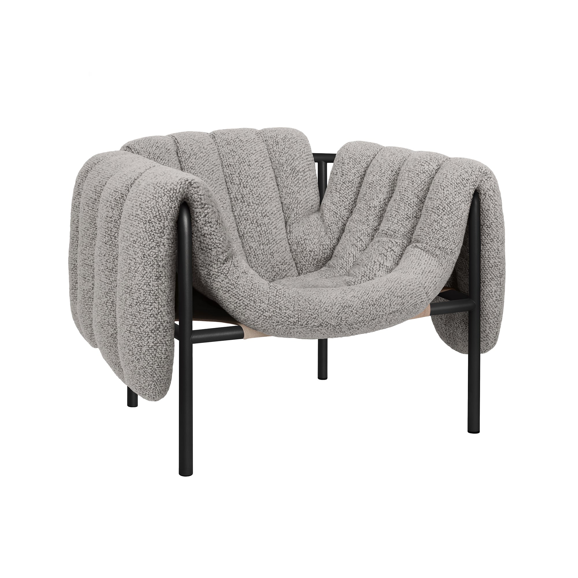 Puffy Lounge Chair, Black Grey