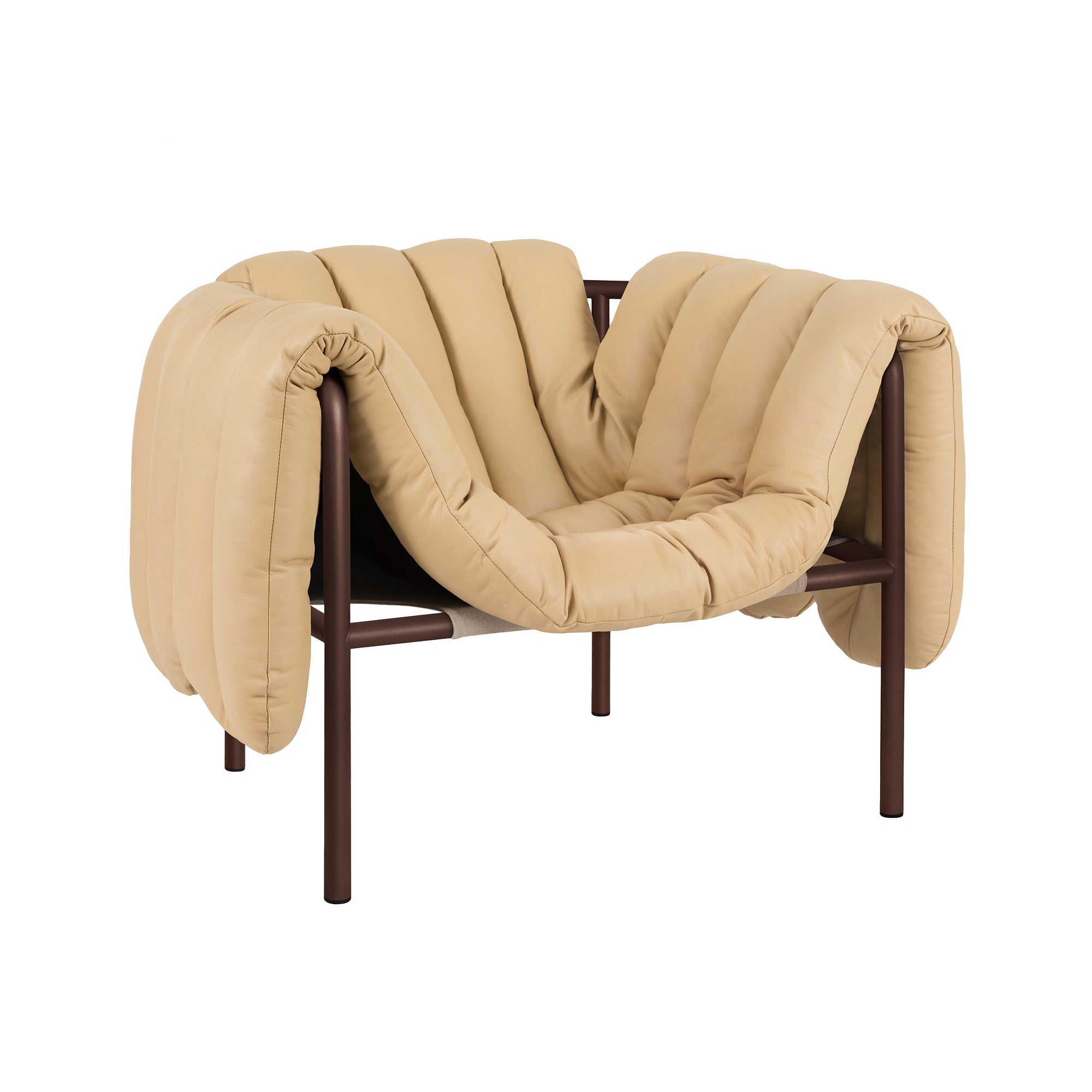 Puffy Lounge Chair, Chocolate Brown