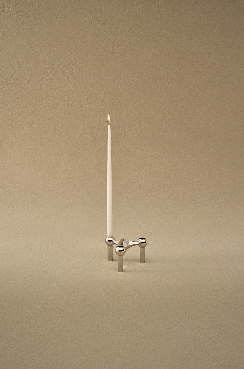 STOFF Nagel Candle Holder, Chrome