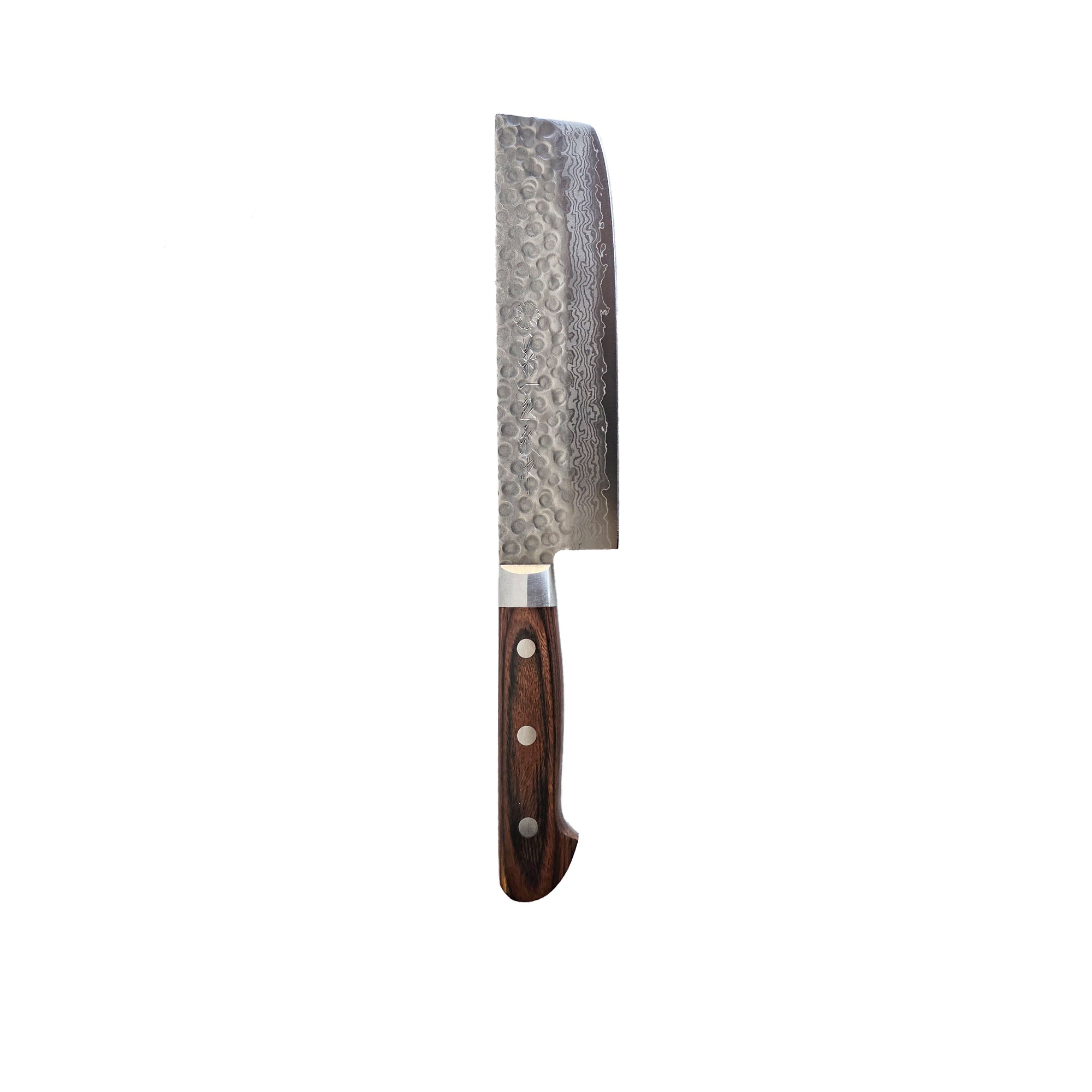 Warikomi Damascus Tsuchime - Nakiri Knife, 6.5 in