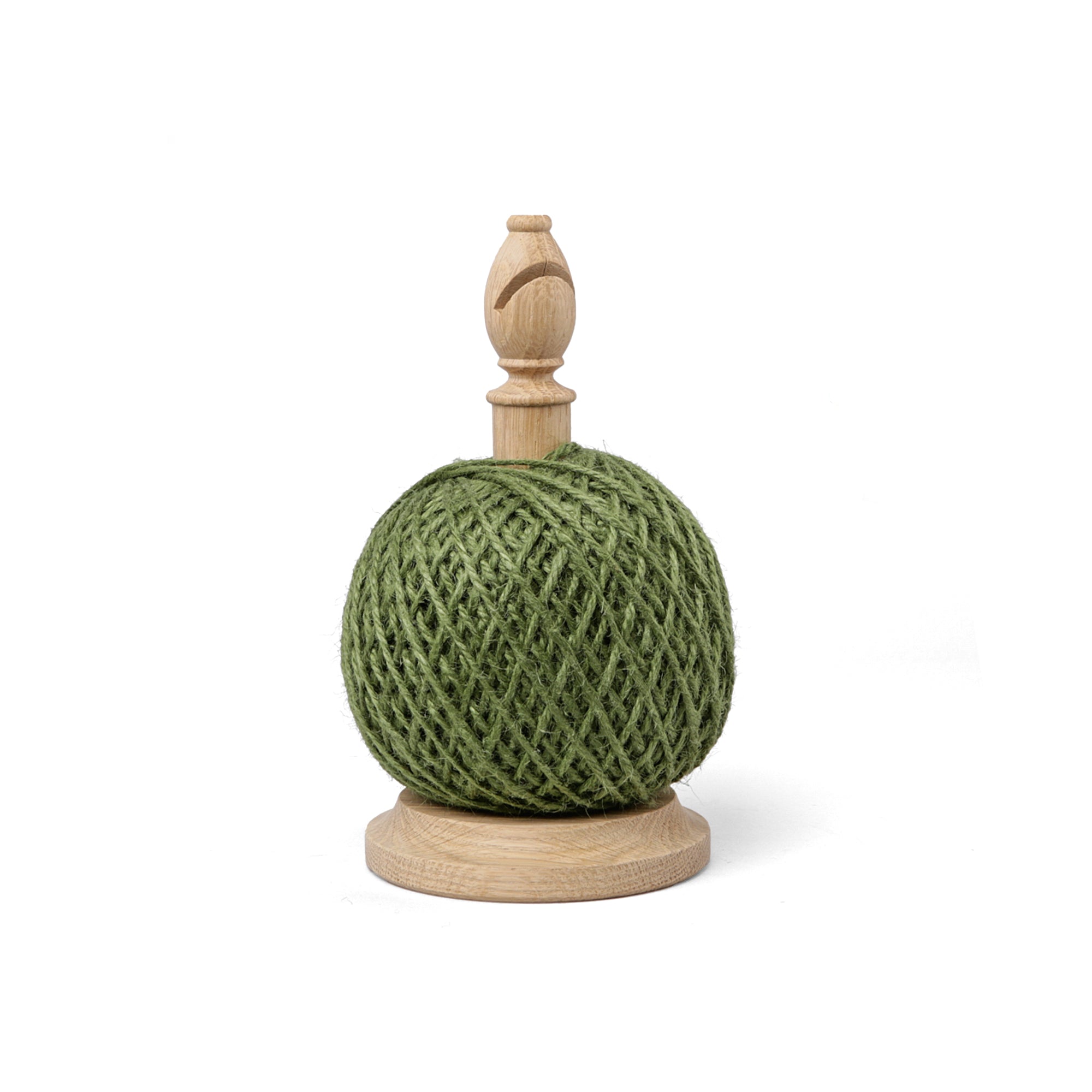 Bishop Oak Twine Stand with Green Jute