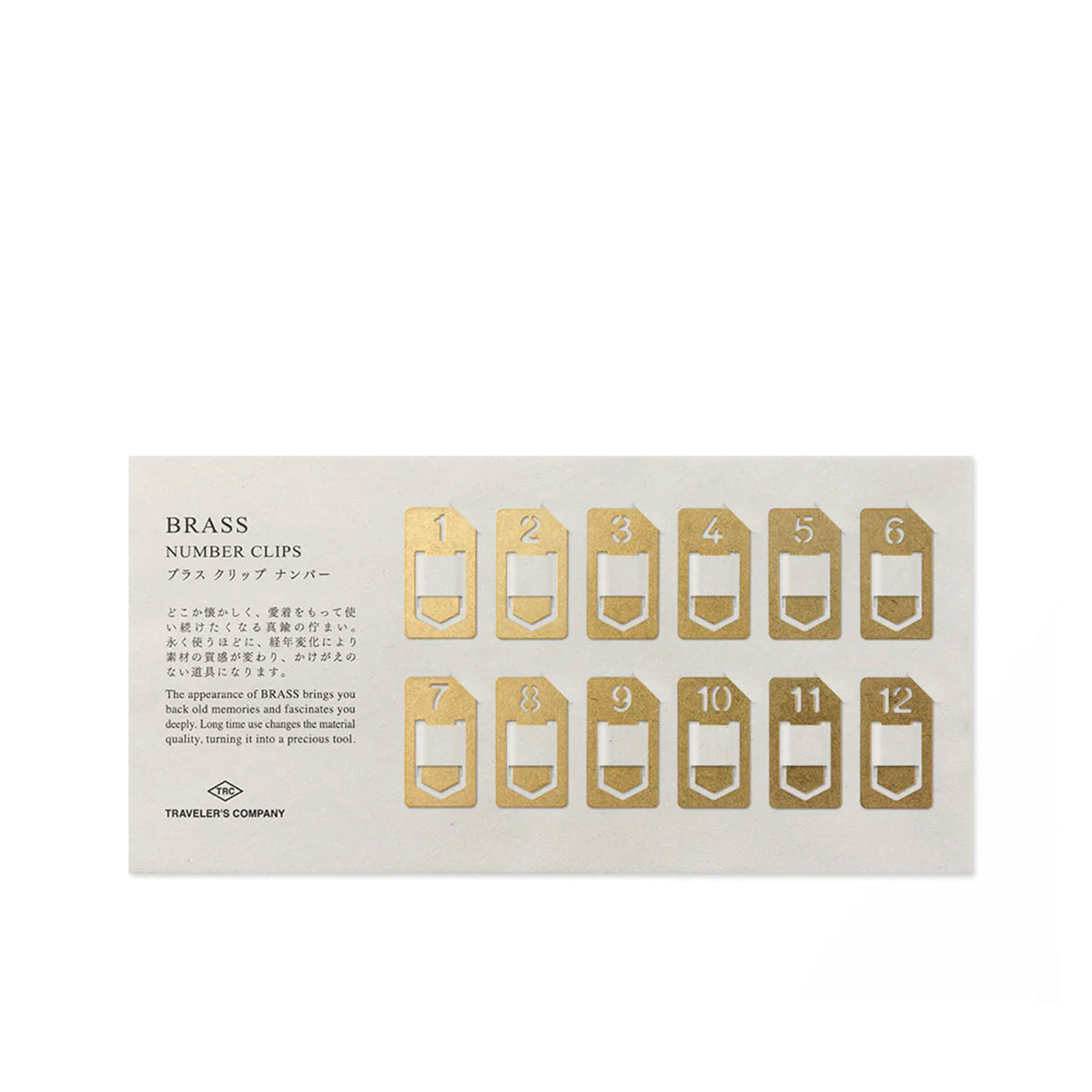 Brass Number Clips by Traveler's Company