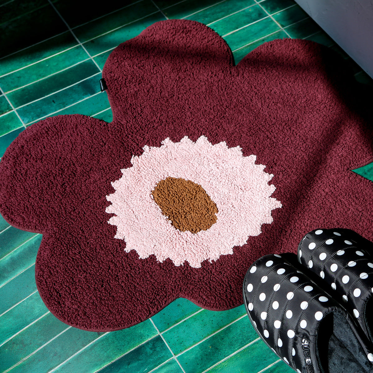 Unikko Bath Mat, Plum