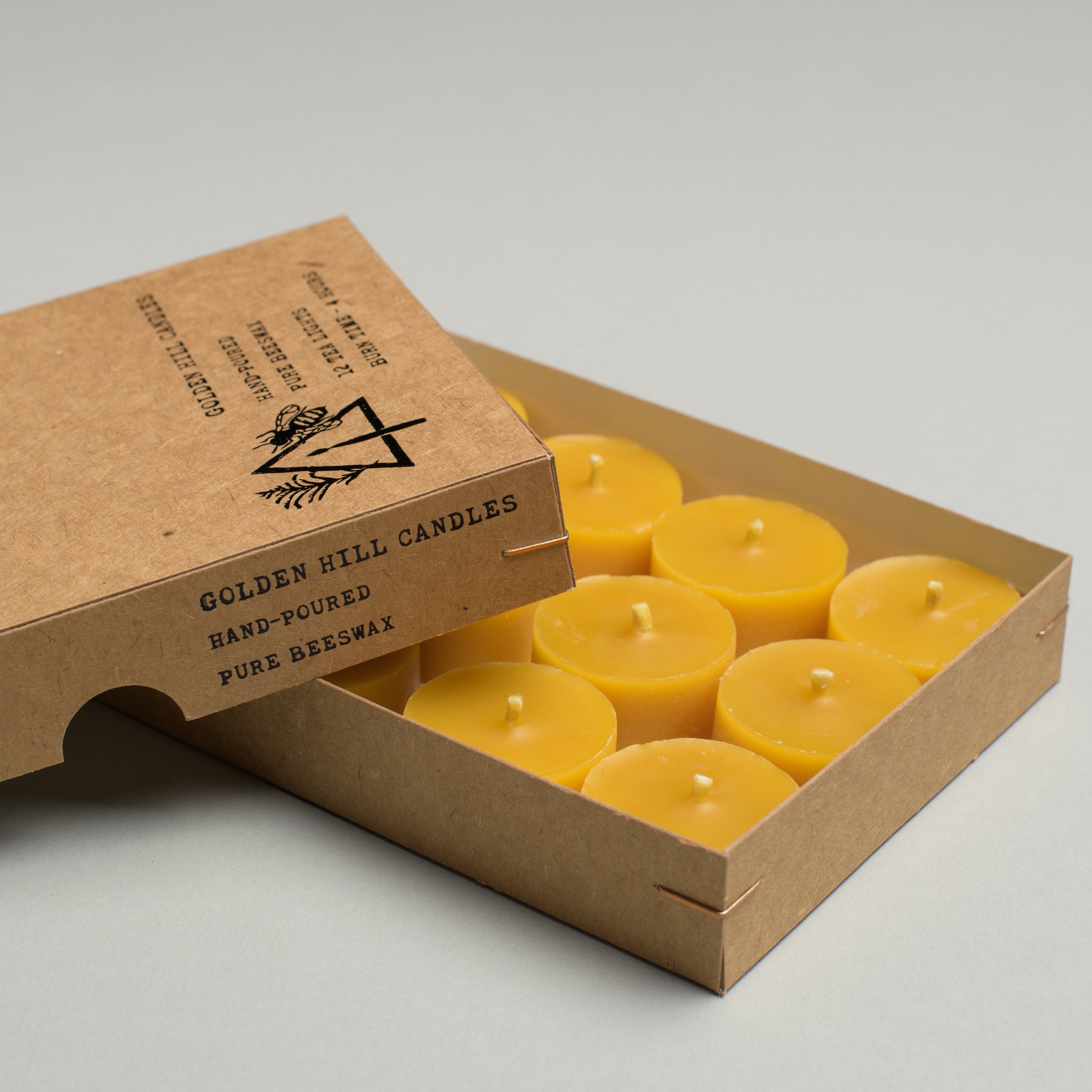 Vermont Beeswax Tea Lights, Box of 12