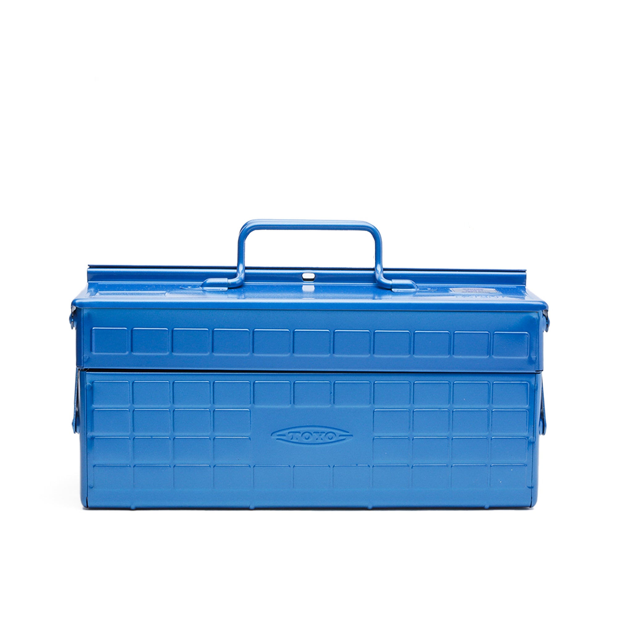 Blue Toyo Steel Toolbox | Cantilever Lid | Upper Storage Trays, Style ST-350