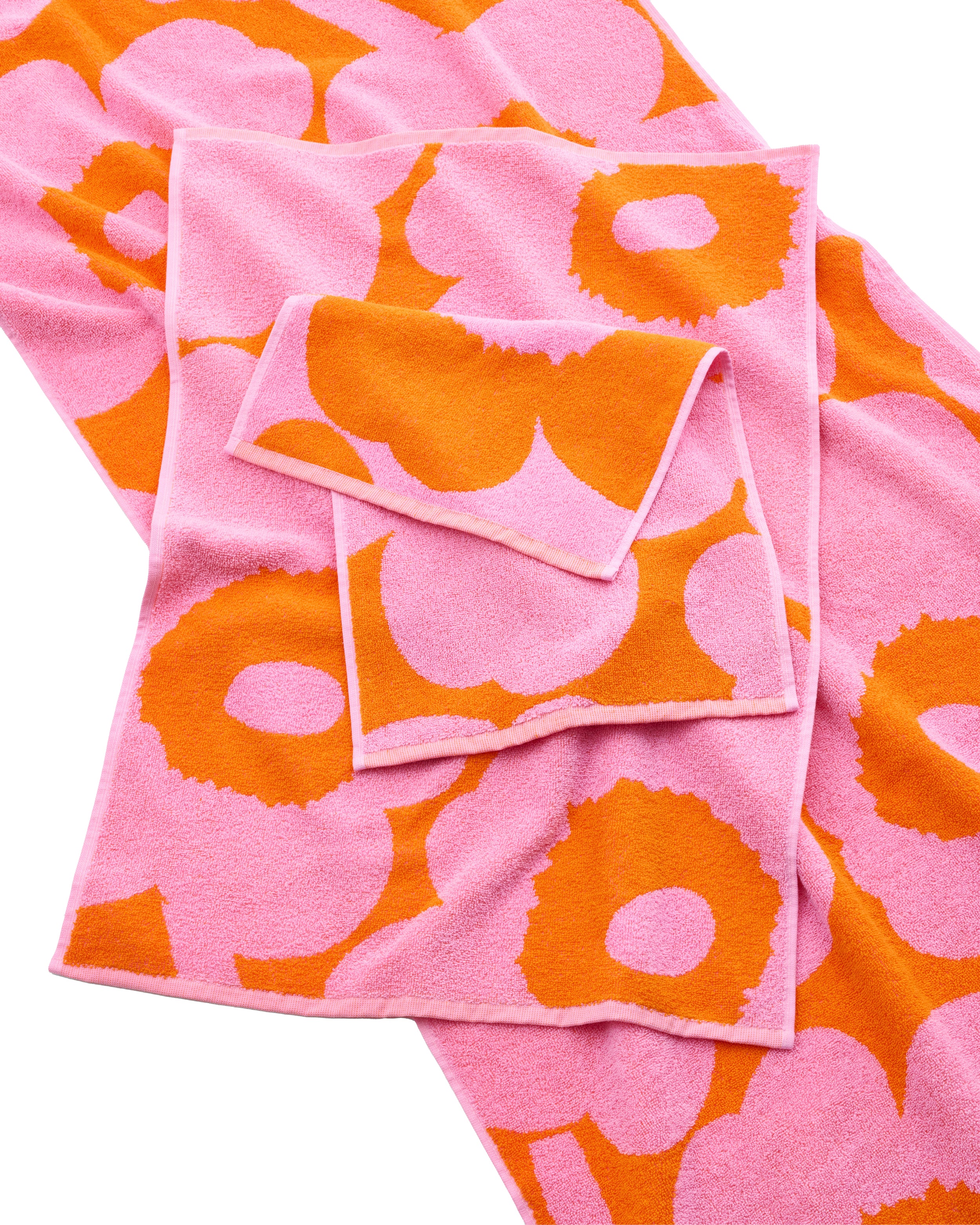 Unikko Towel, Orange and Pink