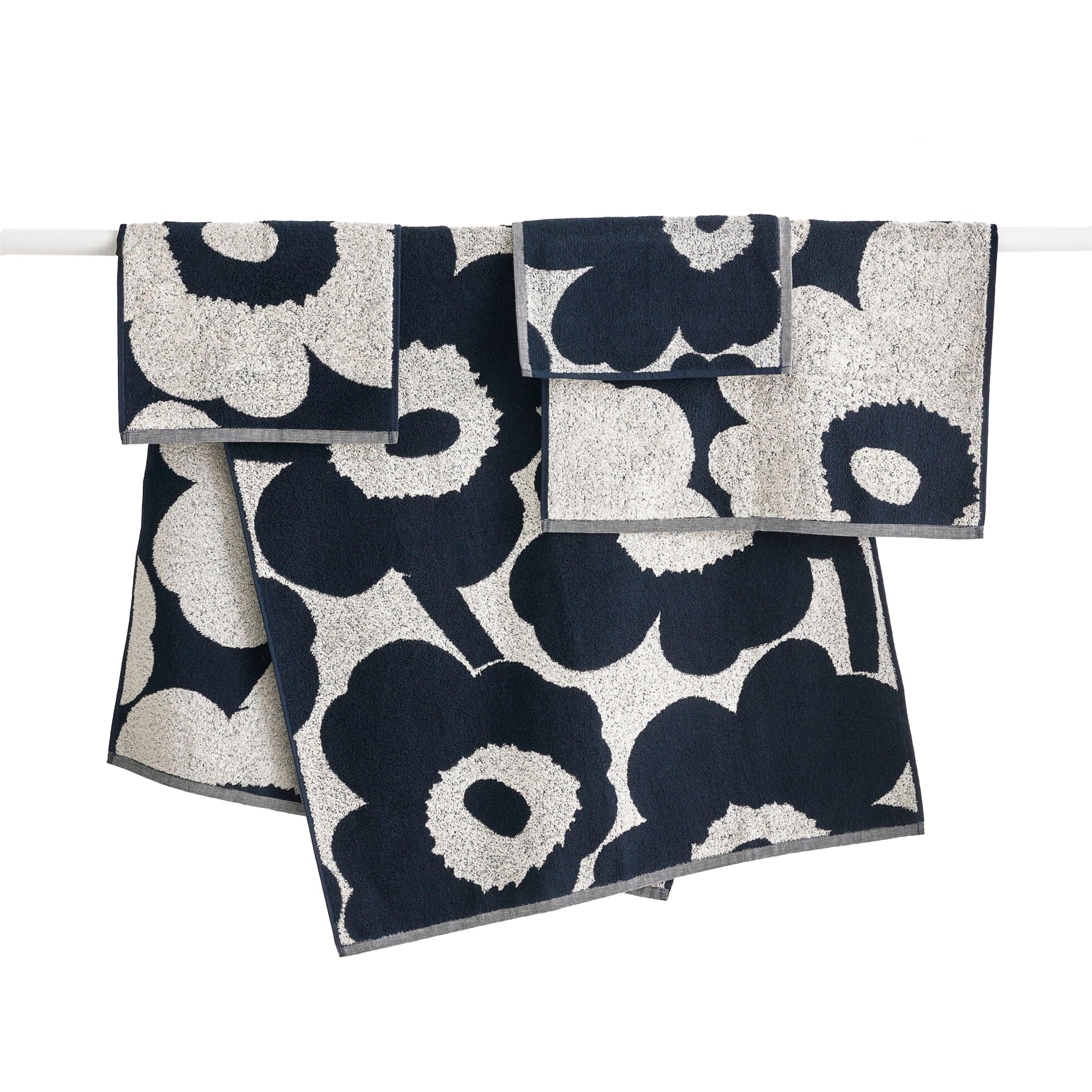 Unikko Towel, Navy + White