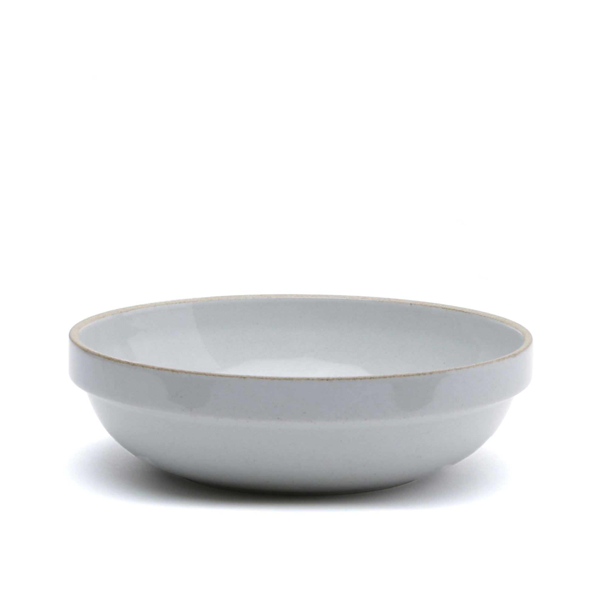 Gloss Gray Porcelain Ceramic Low Bowl