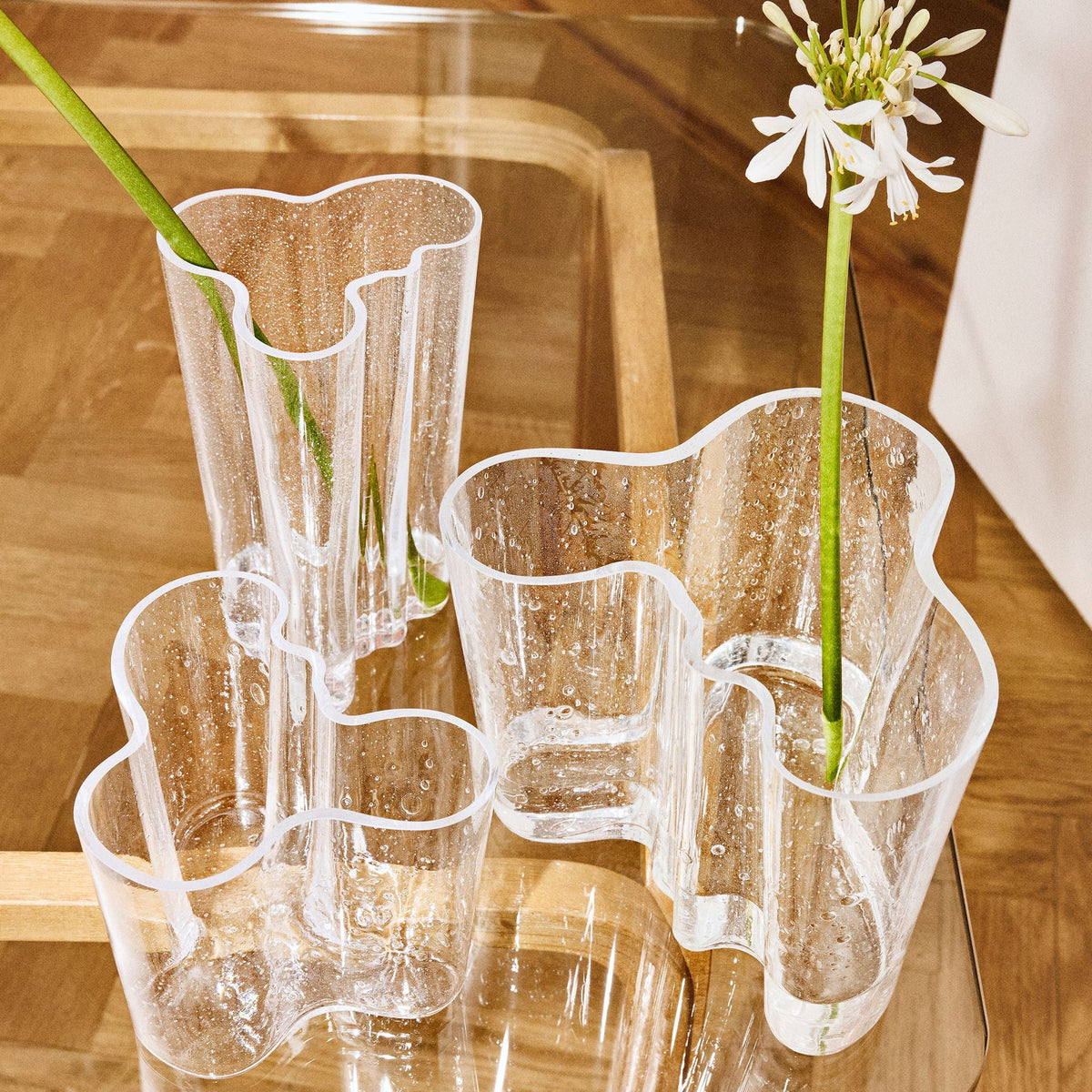 Aalto Vase, 8", Bubble Glass, Clear
