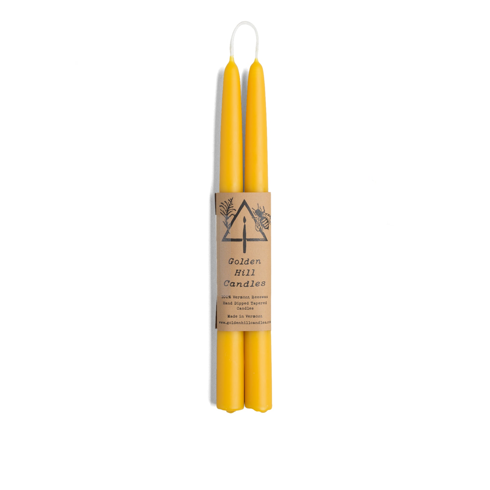 Vermont Beeswax Tapers, 10 In
