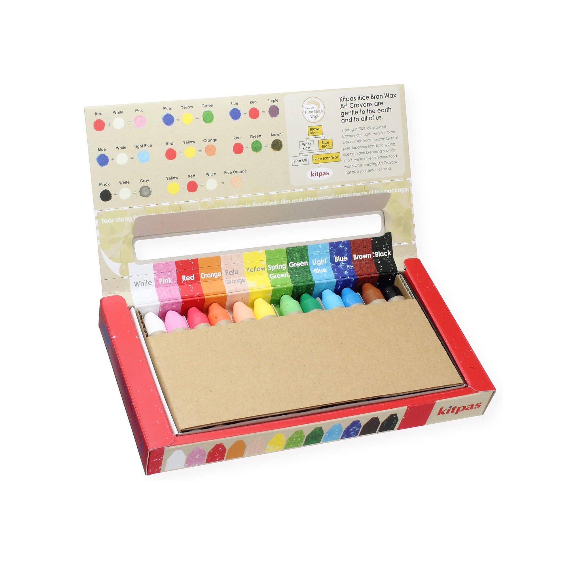 Rice Bran Wax Crayons, 12 Colors