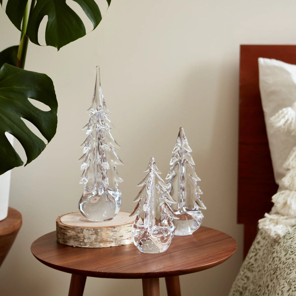 Five Sided Evergreen Glass Tree