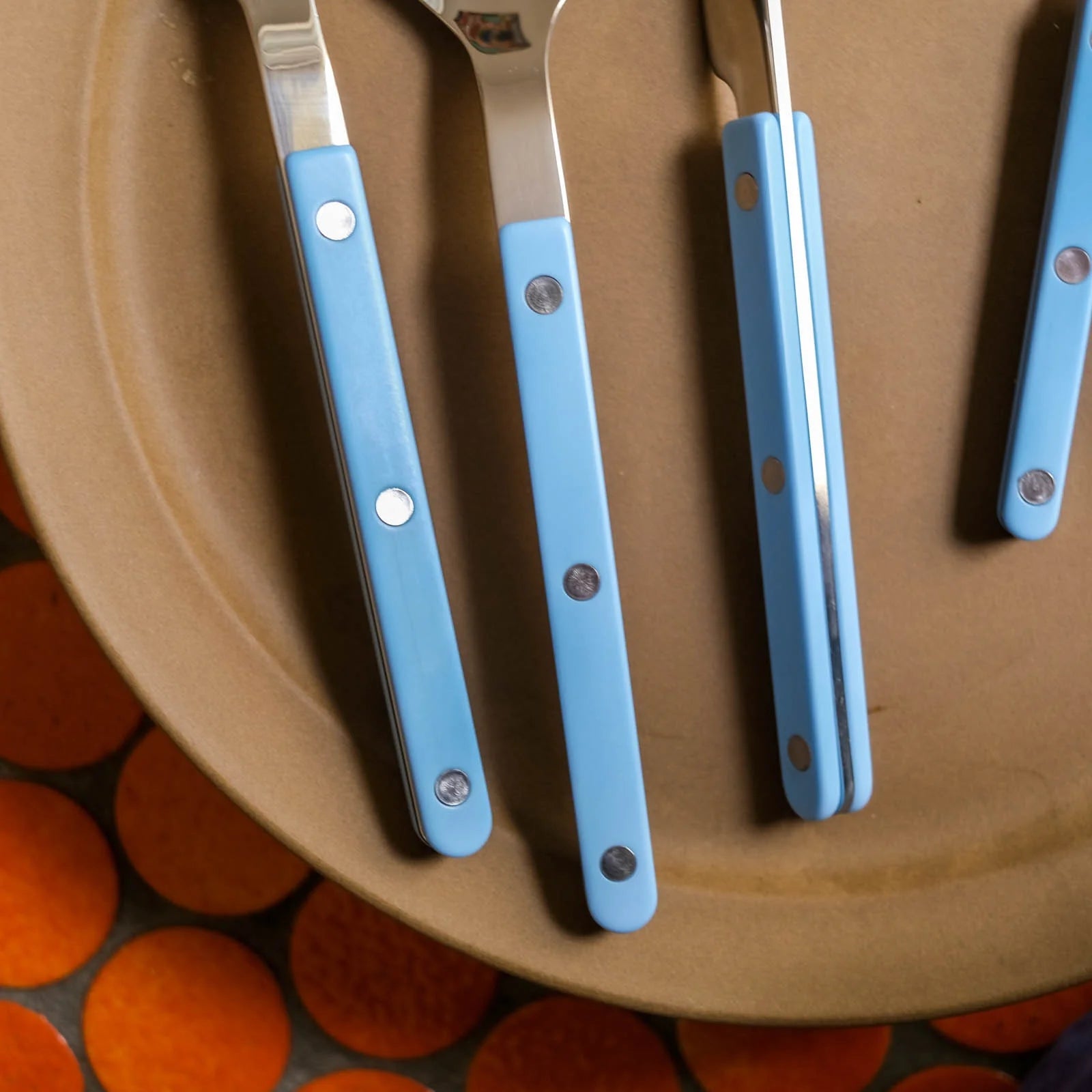 Bistrot Flatware, Pastel Blue, 4pc