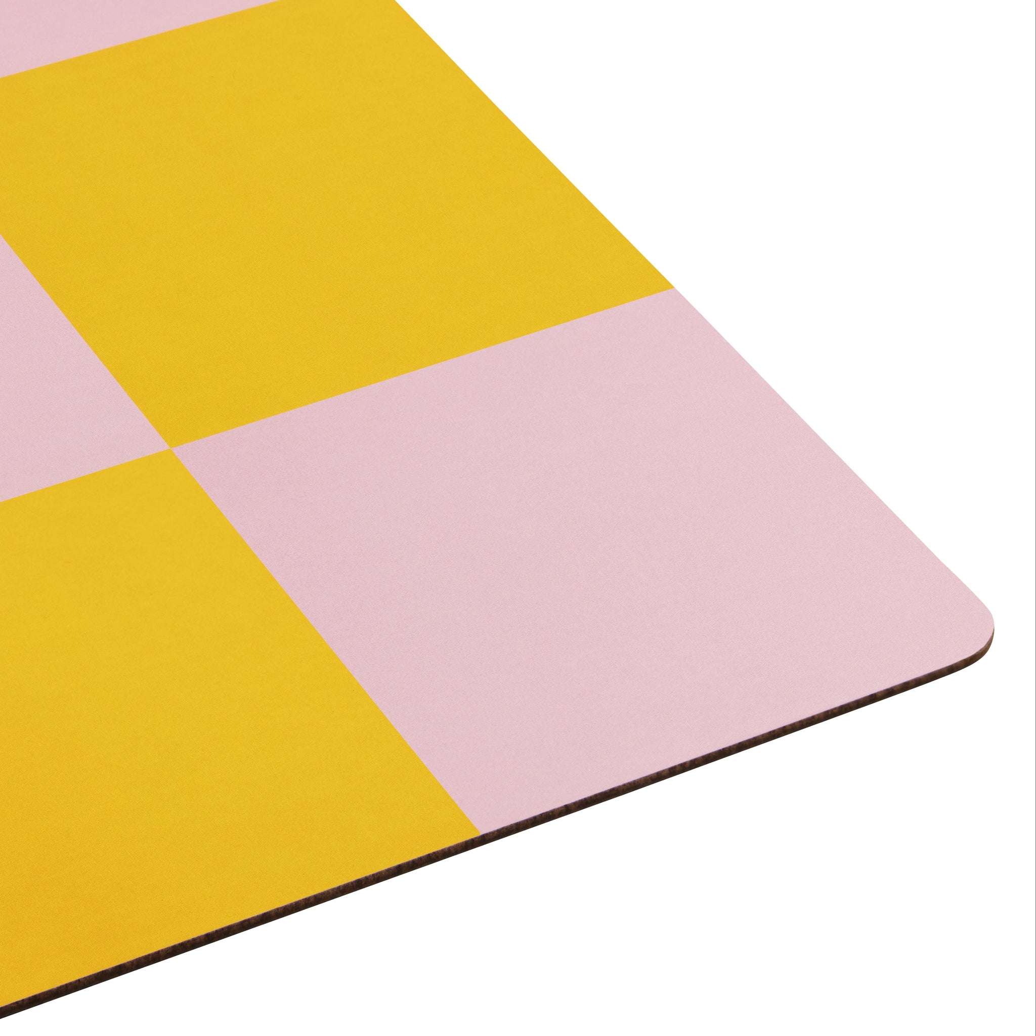 Check Placemat, Honey + Pink, Set of 2