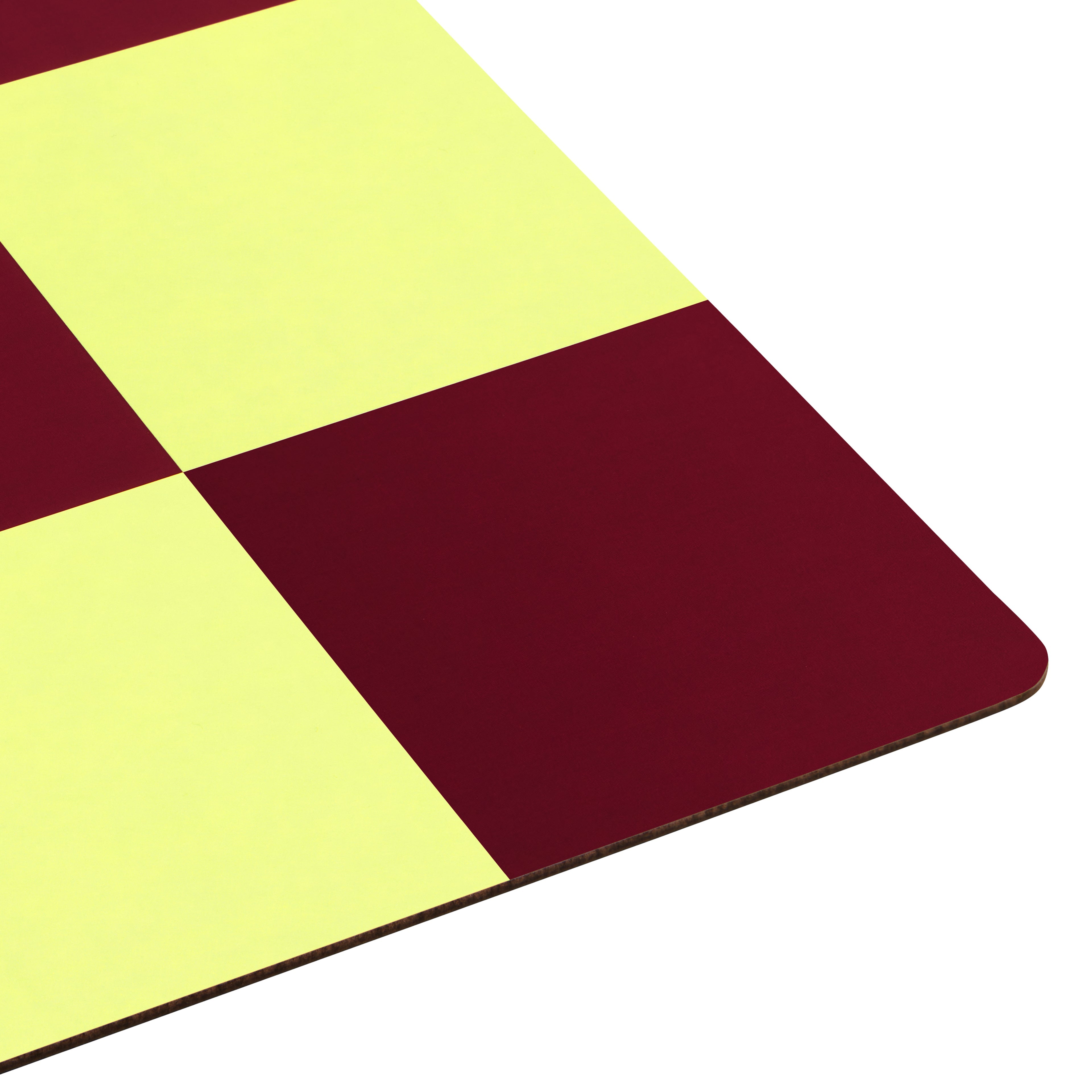 Check Placemat, Butter + Burgundy, Set of 2