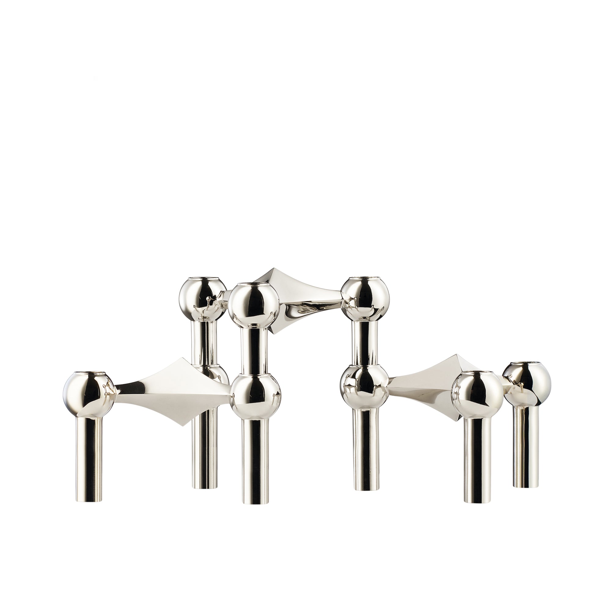 STOFF Nagel Candle Holder, Chrome, Set of 3