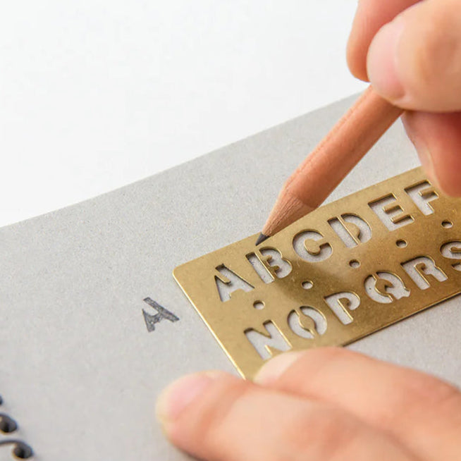 Brass Template Bookmark Alphabet