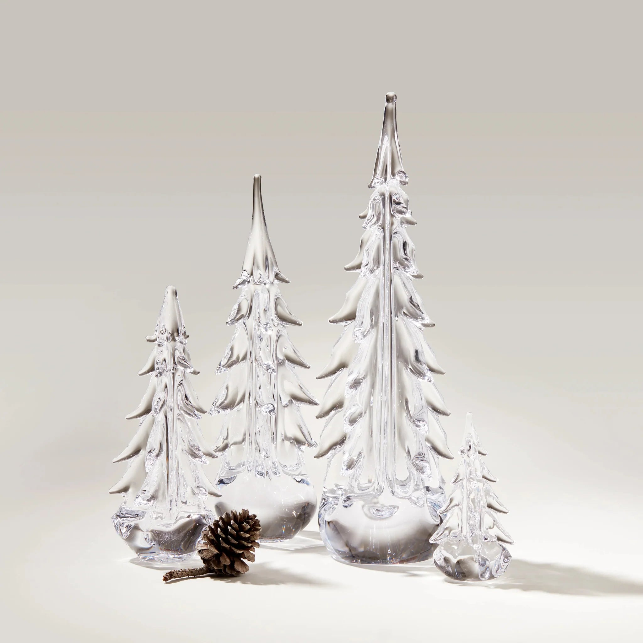 Five Sided Evergreen Glass Tree