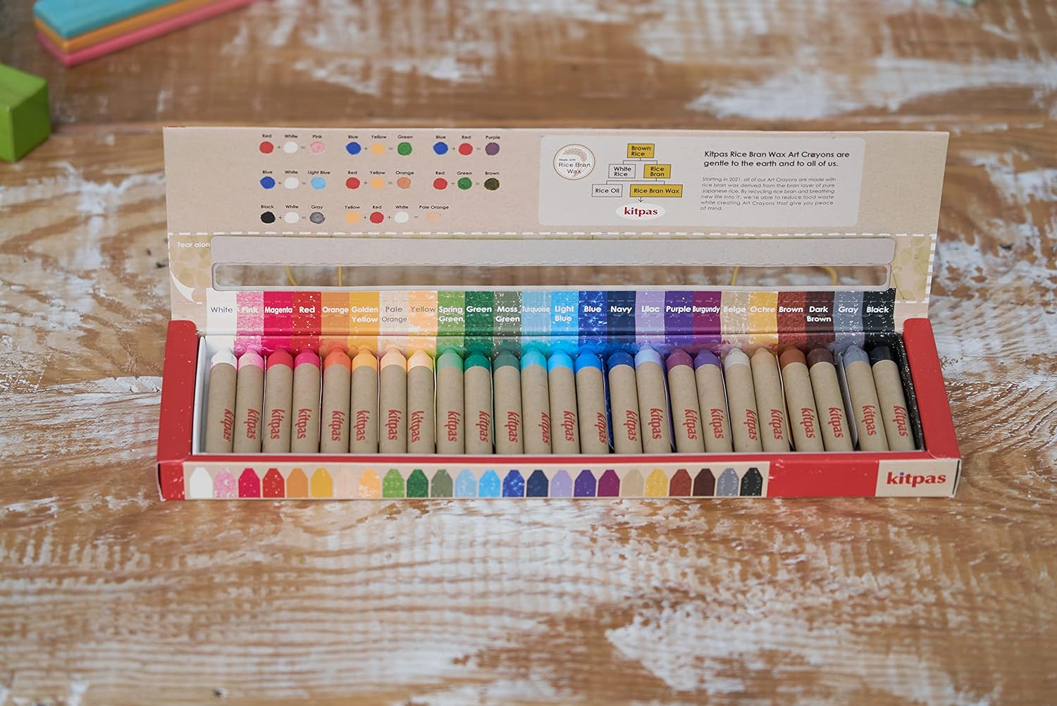 Rice Bran Wax Crayons, 24 Colors