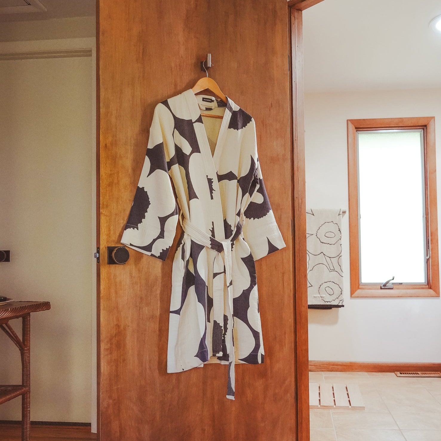 Unikko Bathrobe Charcoal/White