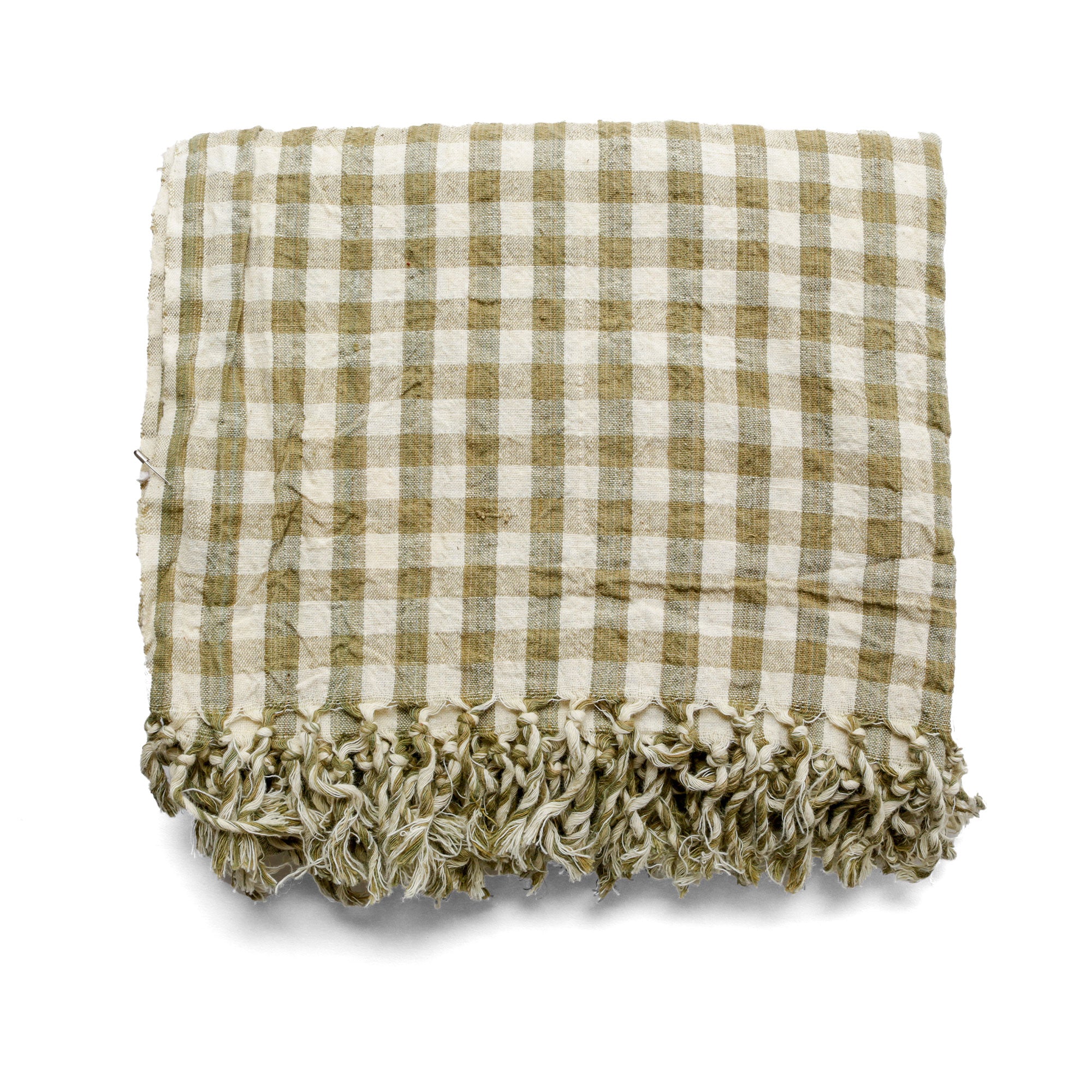 Naturally Dyed Tablecloths, Gold Gingham