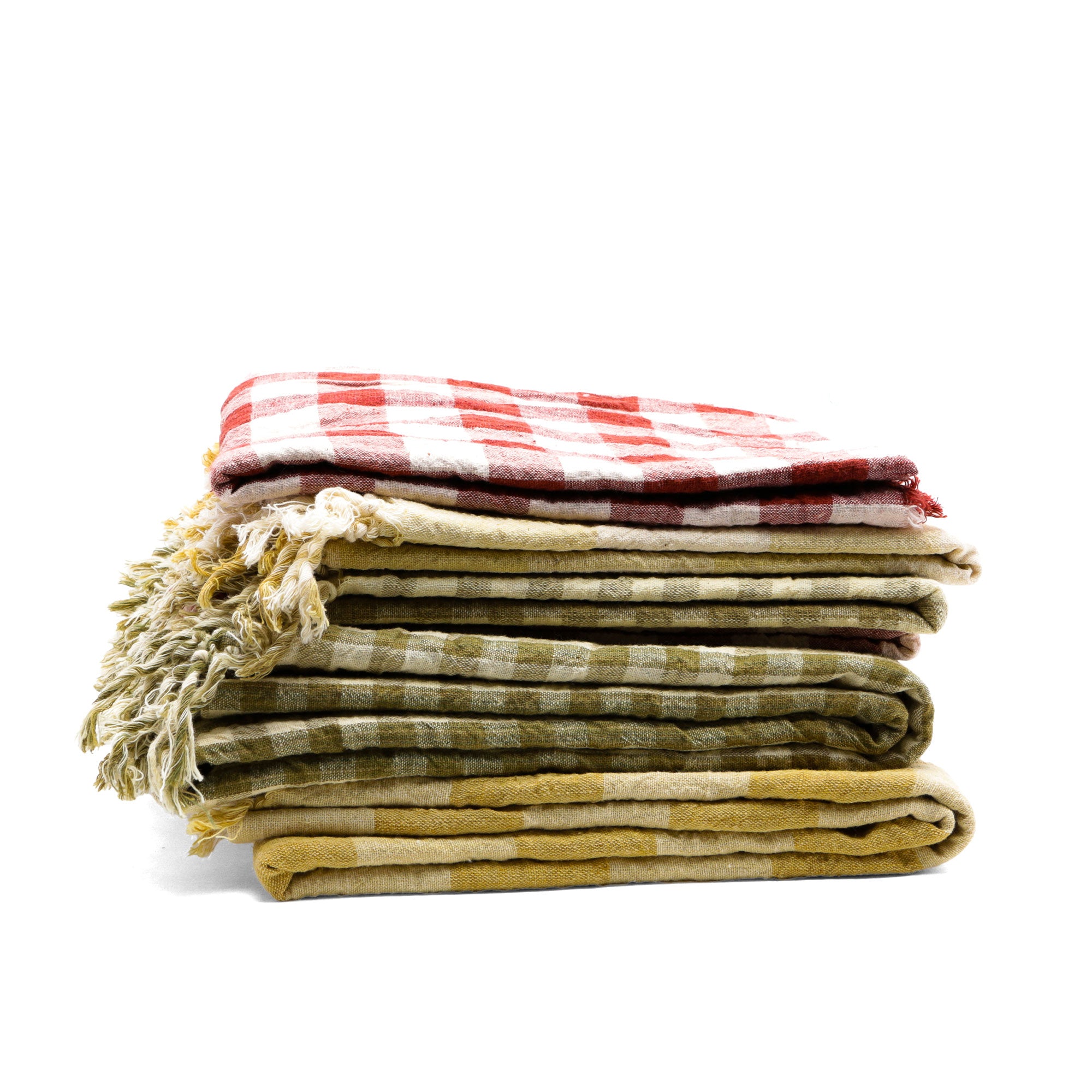 Naturally Dyed Check Kitchen Towel