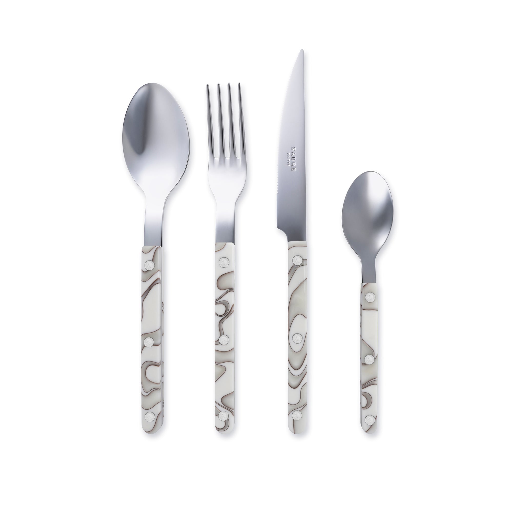 Bistrot Flatware, White Dune, 4pc