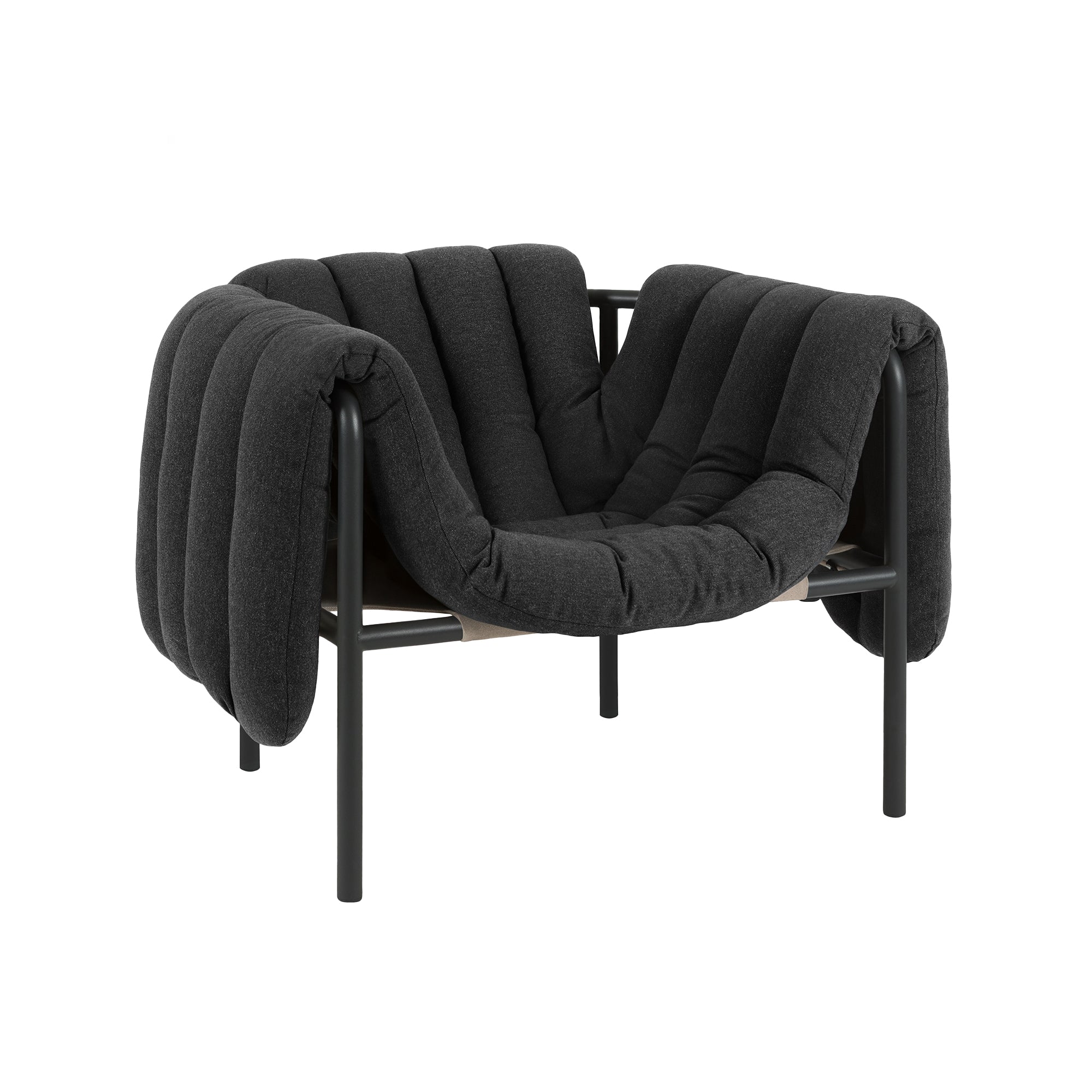 Puffy Lounge Chair, Black Grey
