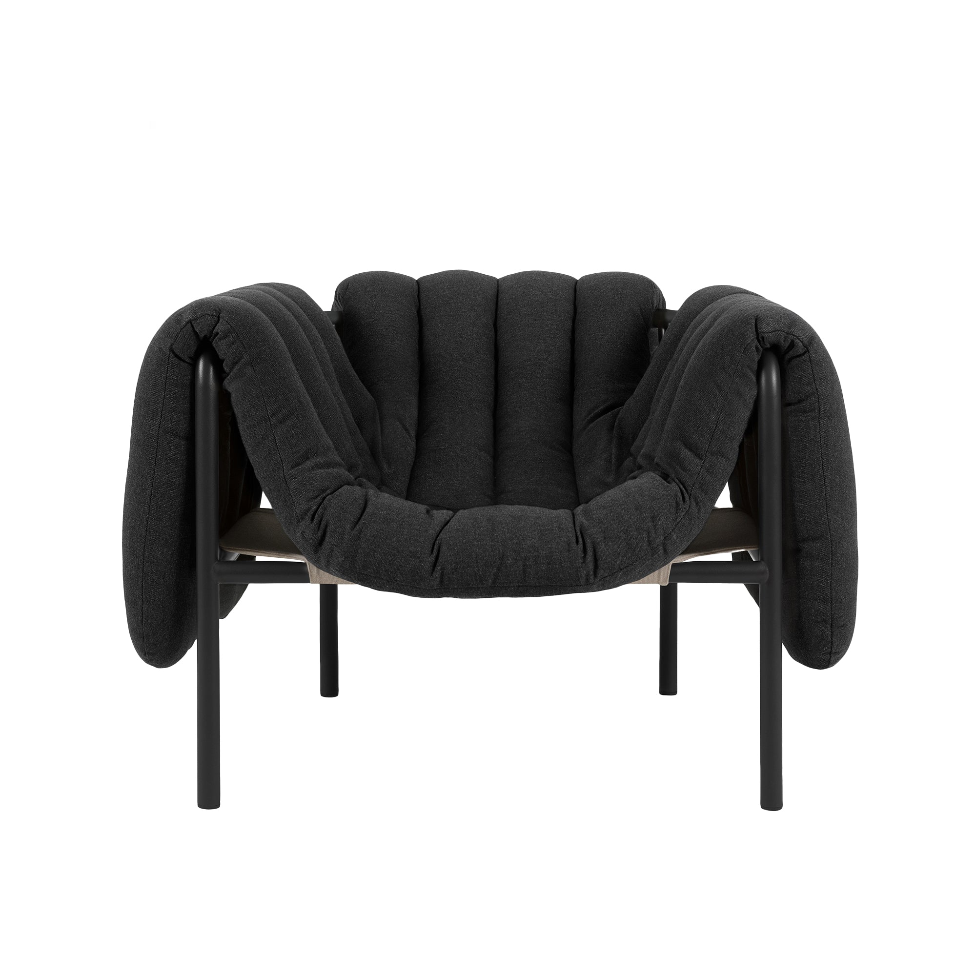 Puffy Lounge Chair, Black Grey