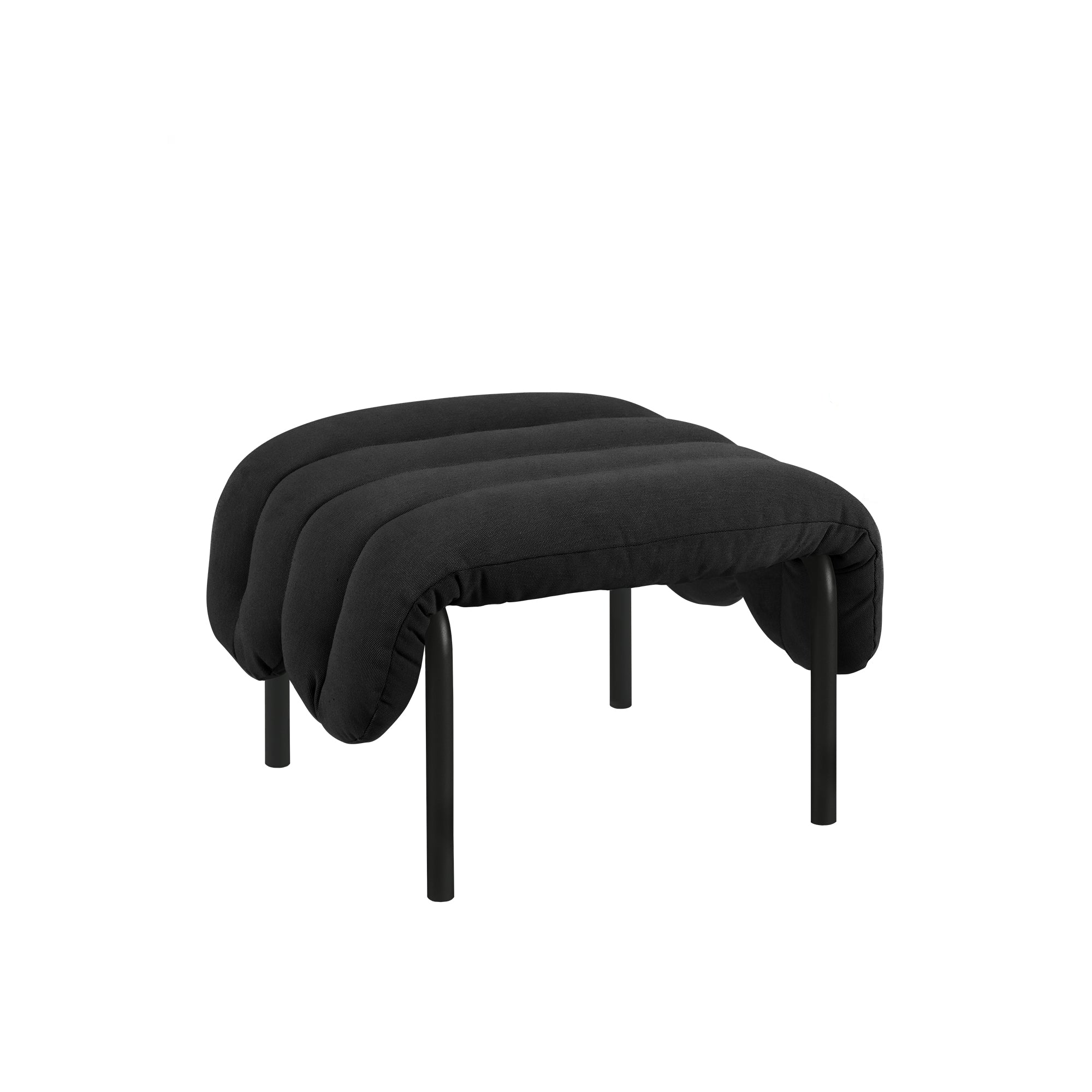 Puffy Ottoman, Black Grey