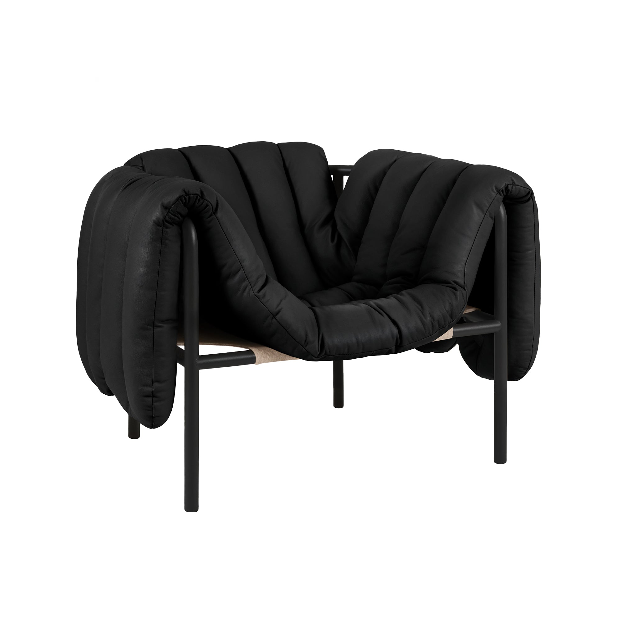 Puffy Lounge Chair, Black Grey