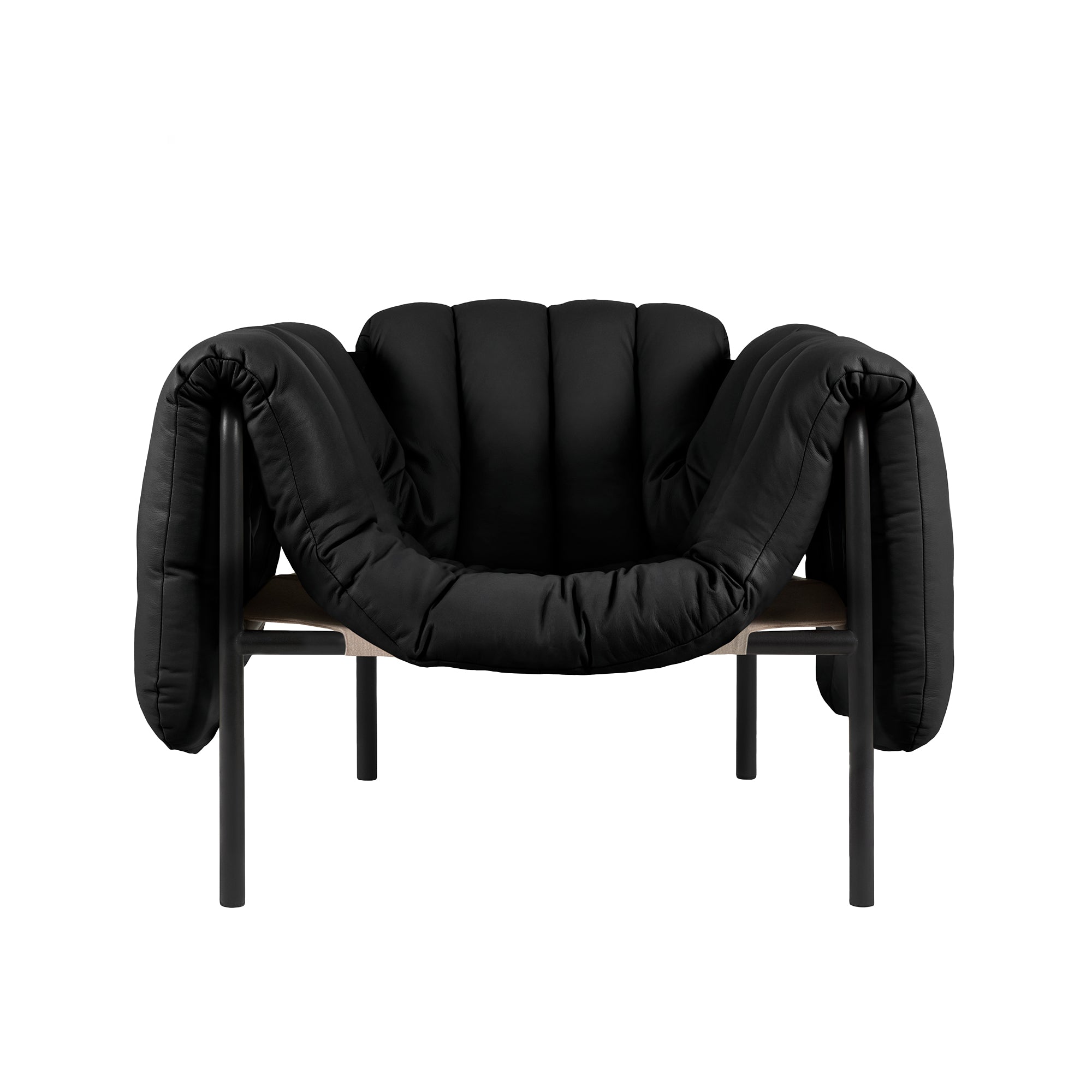 Puffy Lounge Chair, Black Grey