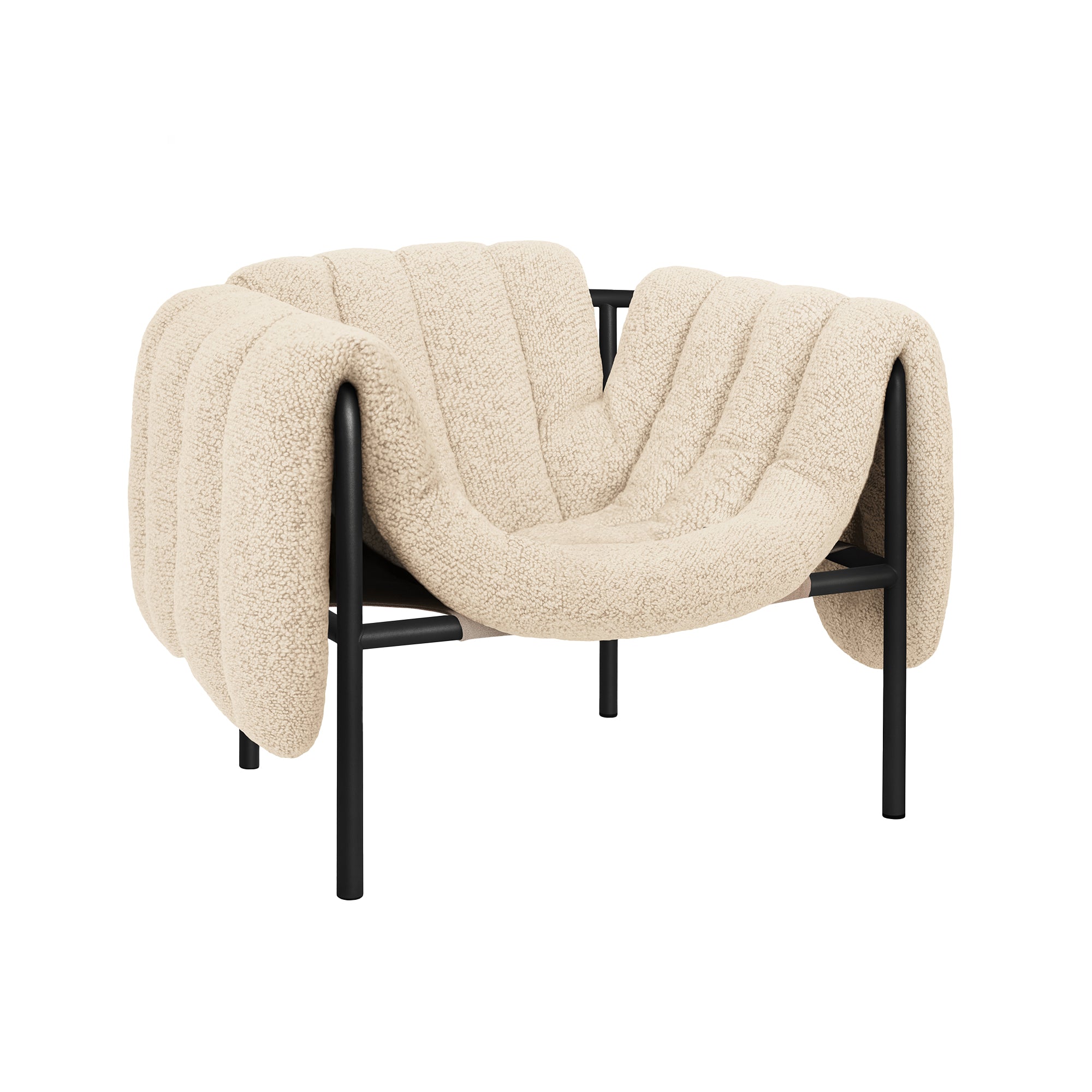 Puffy Lounge Chair, Black Grey
