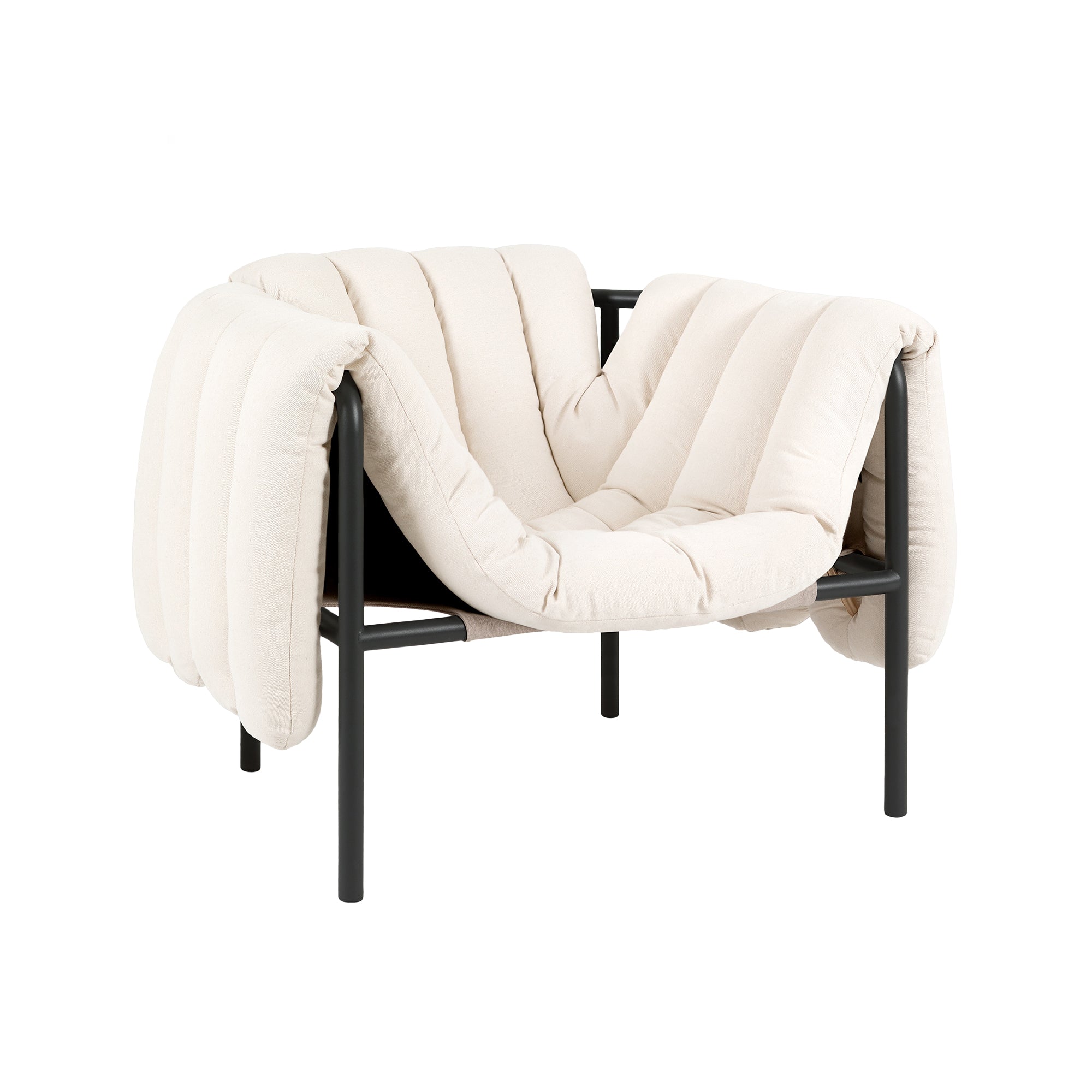 Puffy Lounge Chair, Black Grey