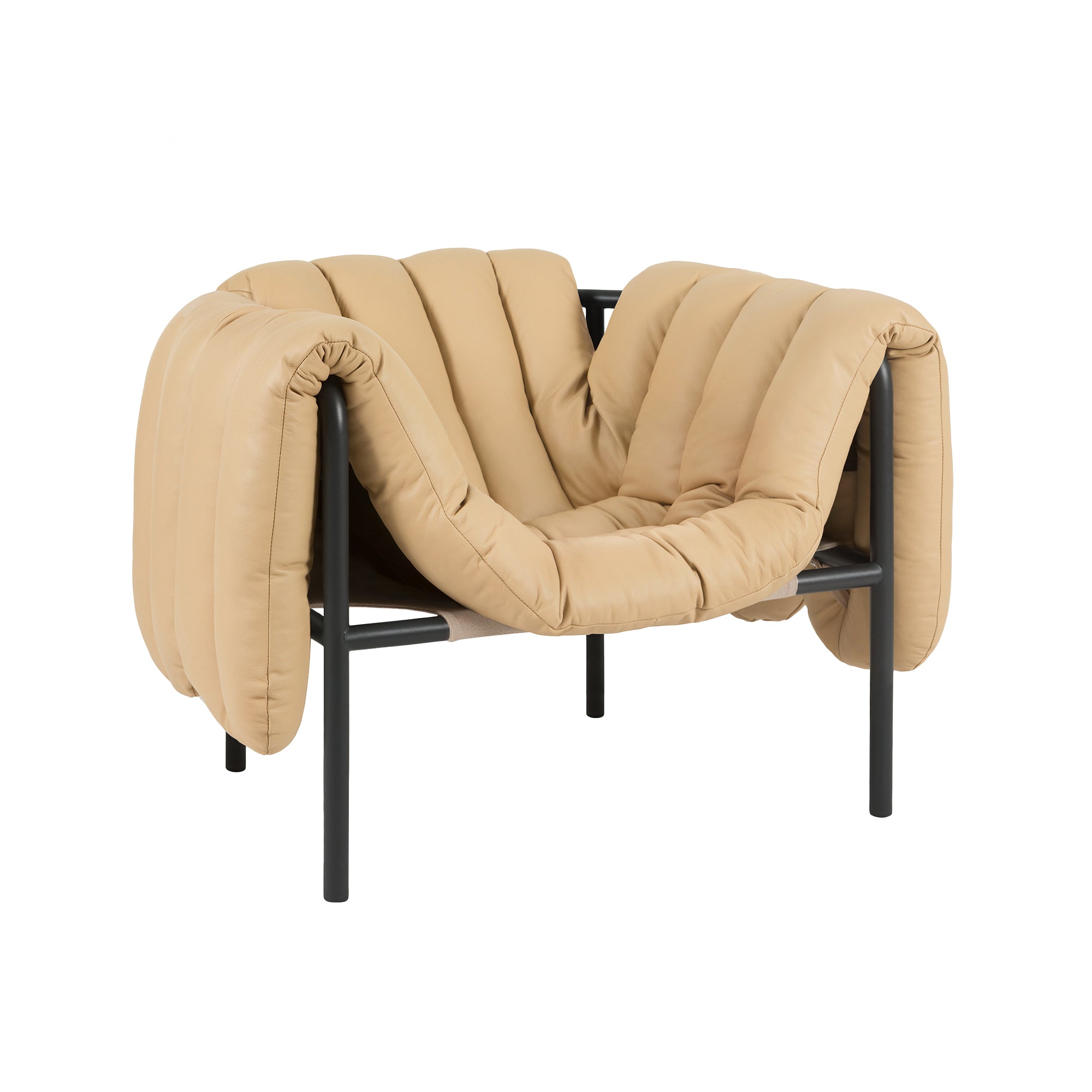 Puffy Lounge Chair, Black Grey