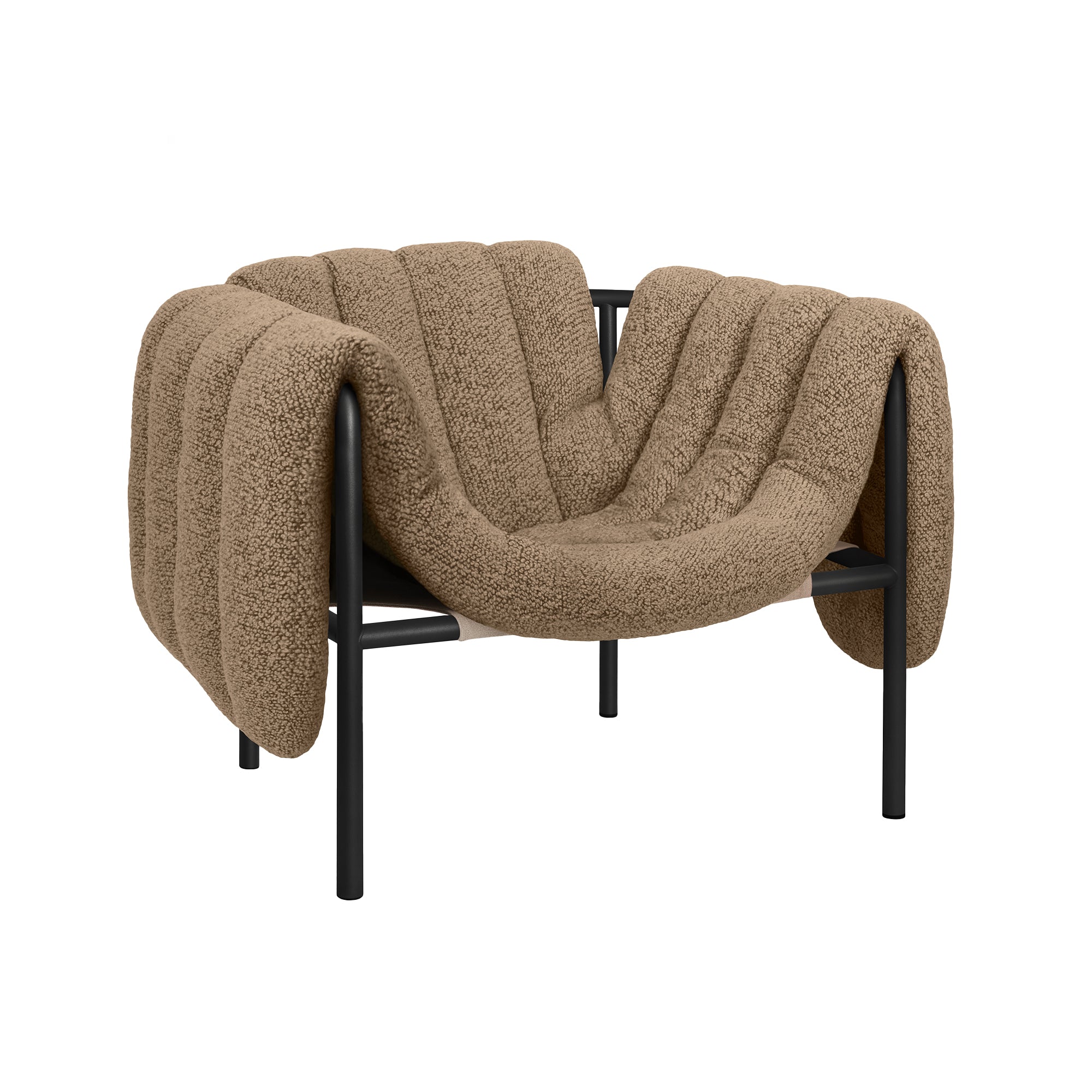 Puffy Lounge Chair, Black Grey