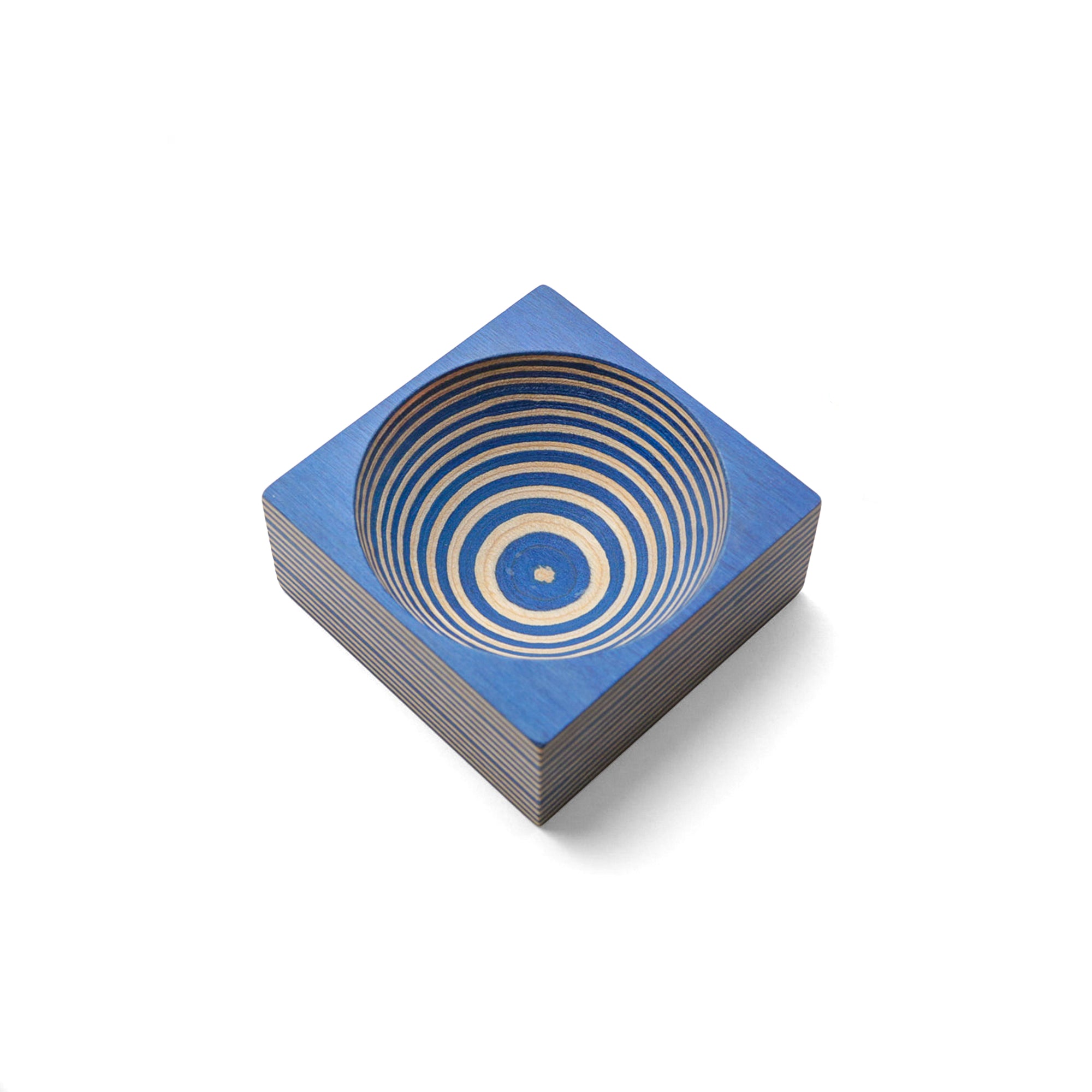 Blue Marbled Wood Pinch Bowl