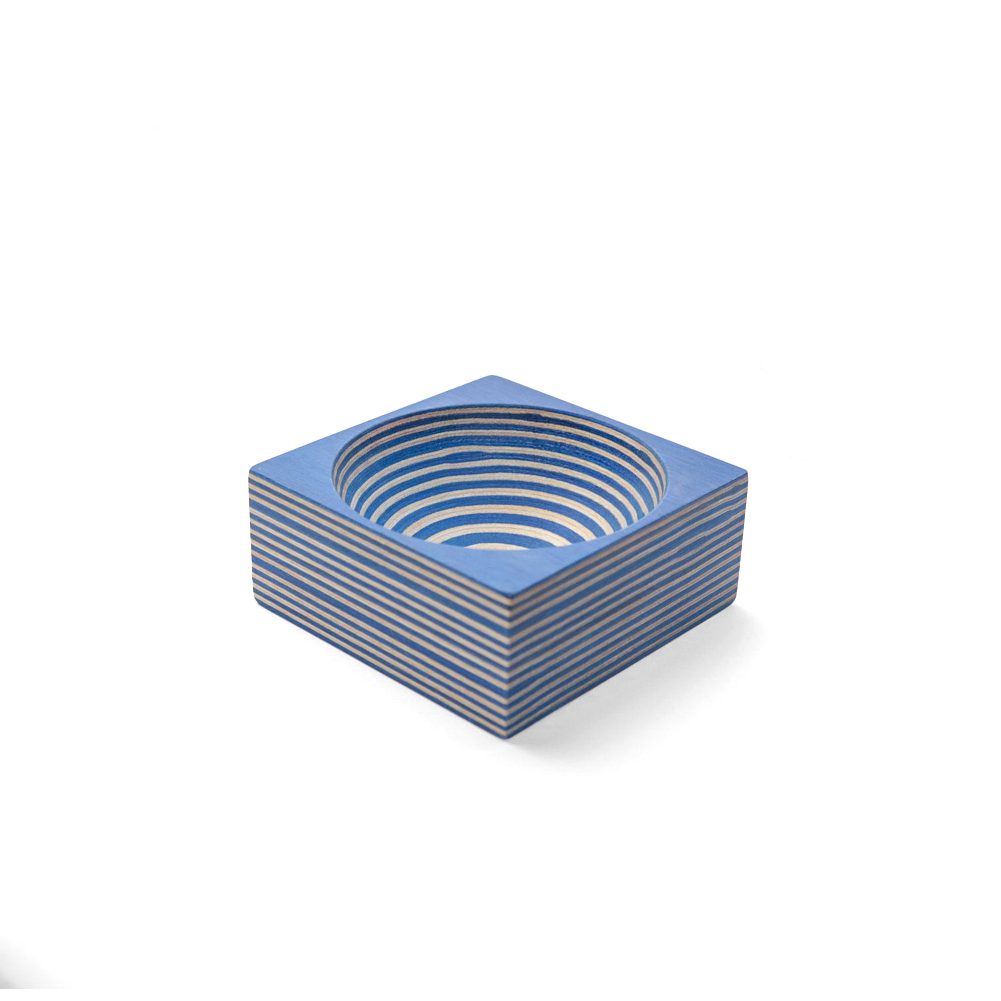 Blue Marbled Wood Pinch Bowl