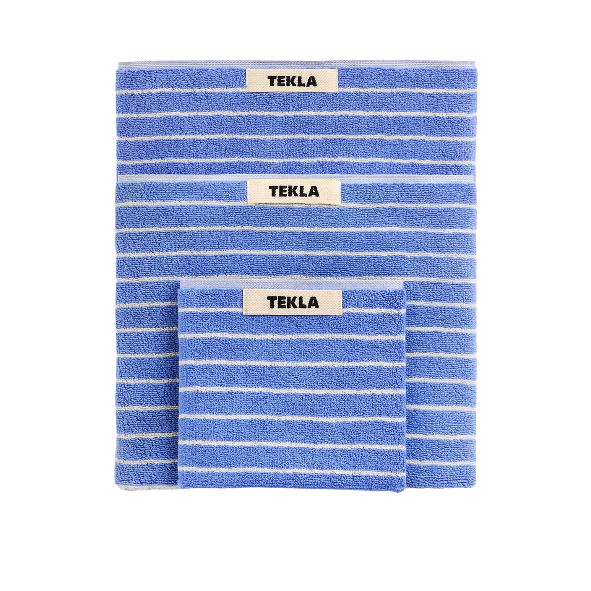 Clear Blue Striped Terry Towel