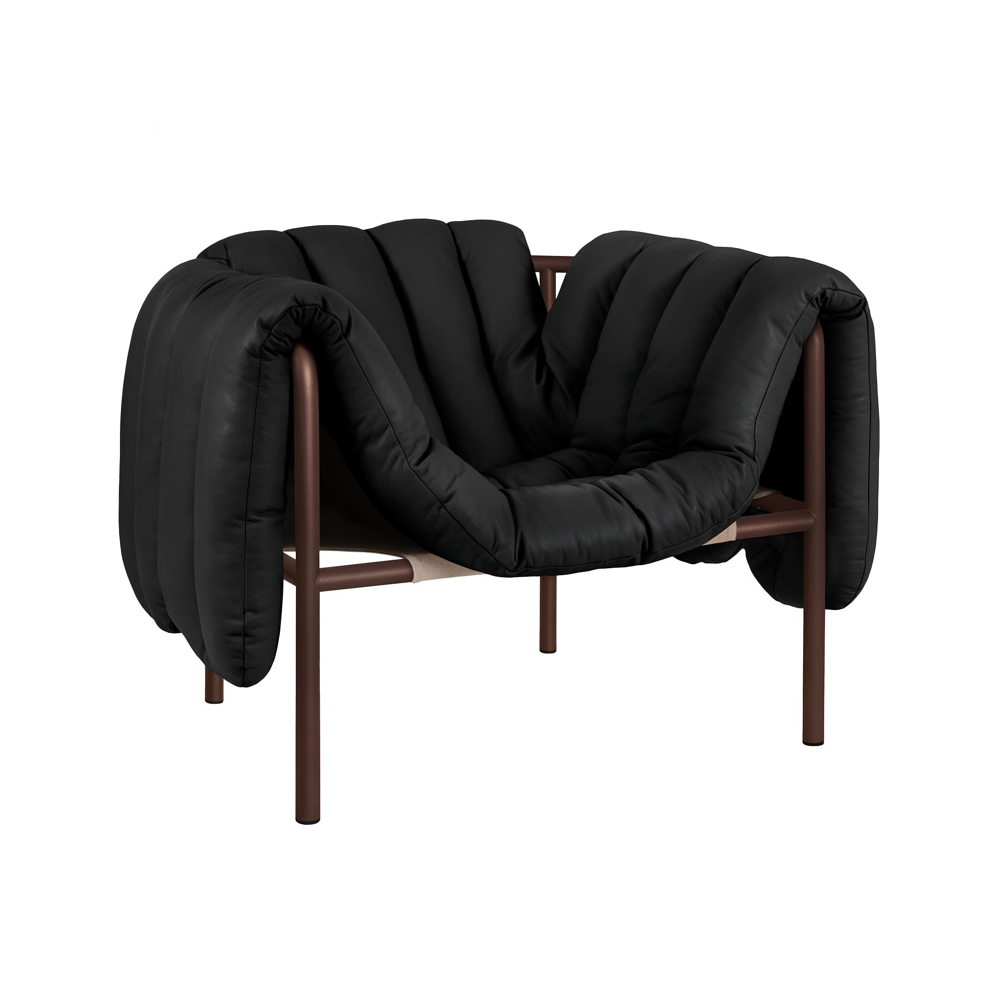 Puffy Lounge Chair, Chocolate Brown