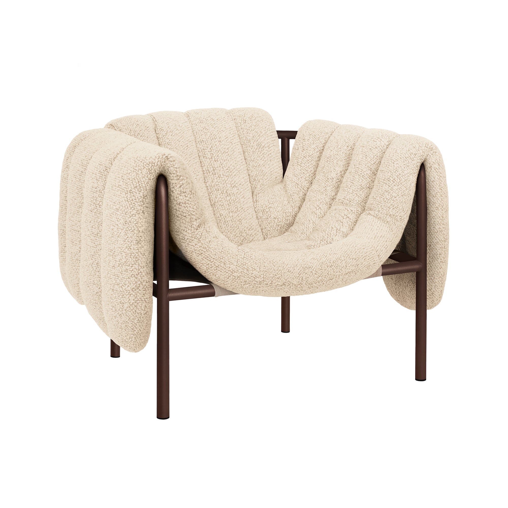 Puffy Lounge Chair, Chocolate Brown