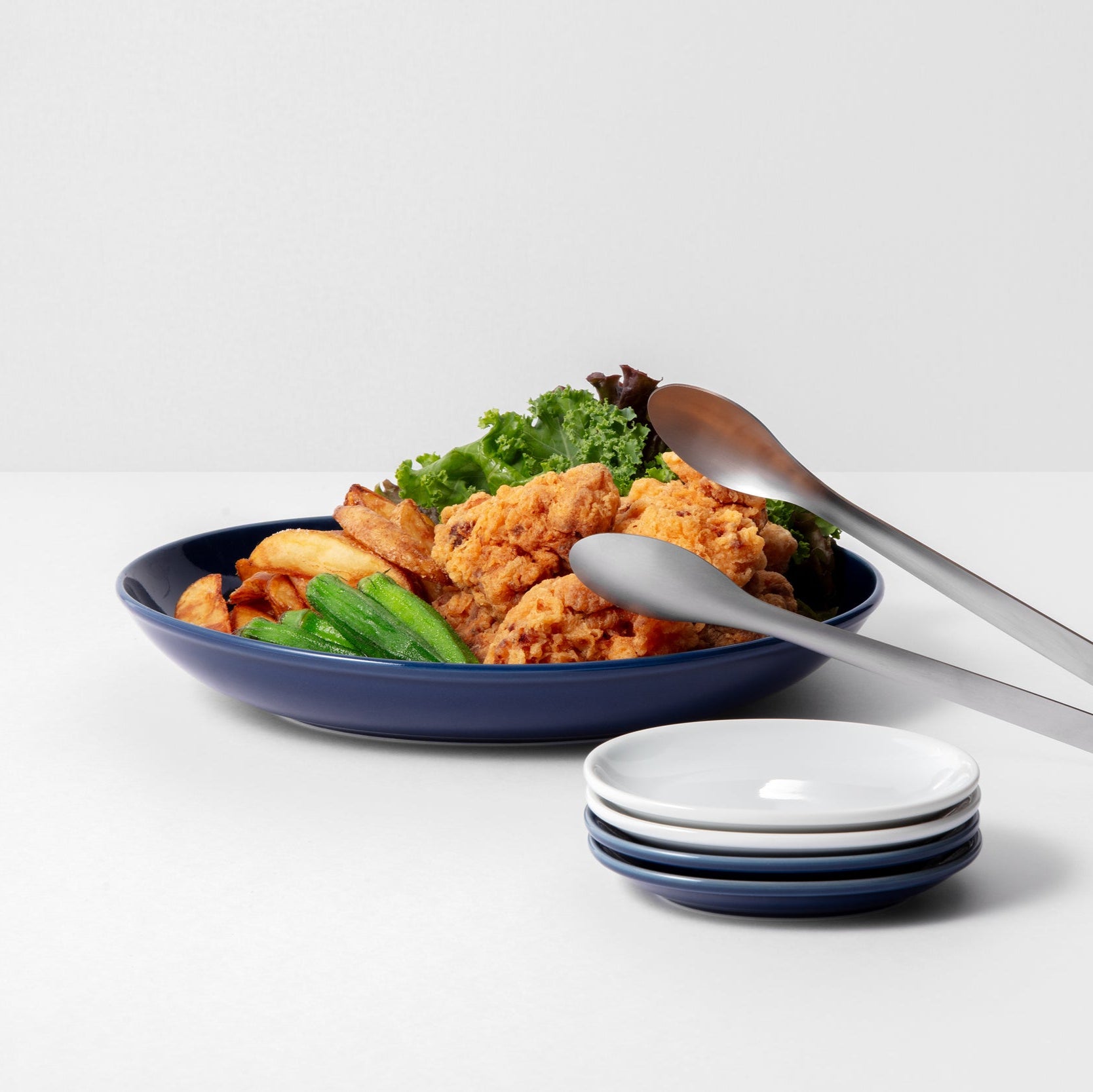 Ceramic Oval Serving Bowl, Cobalt Blue