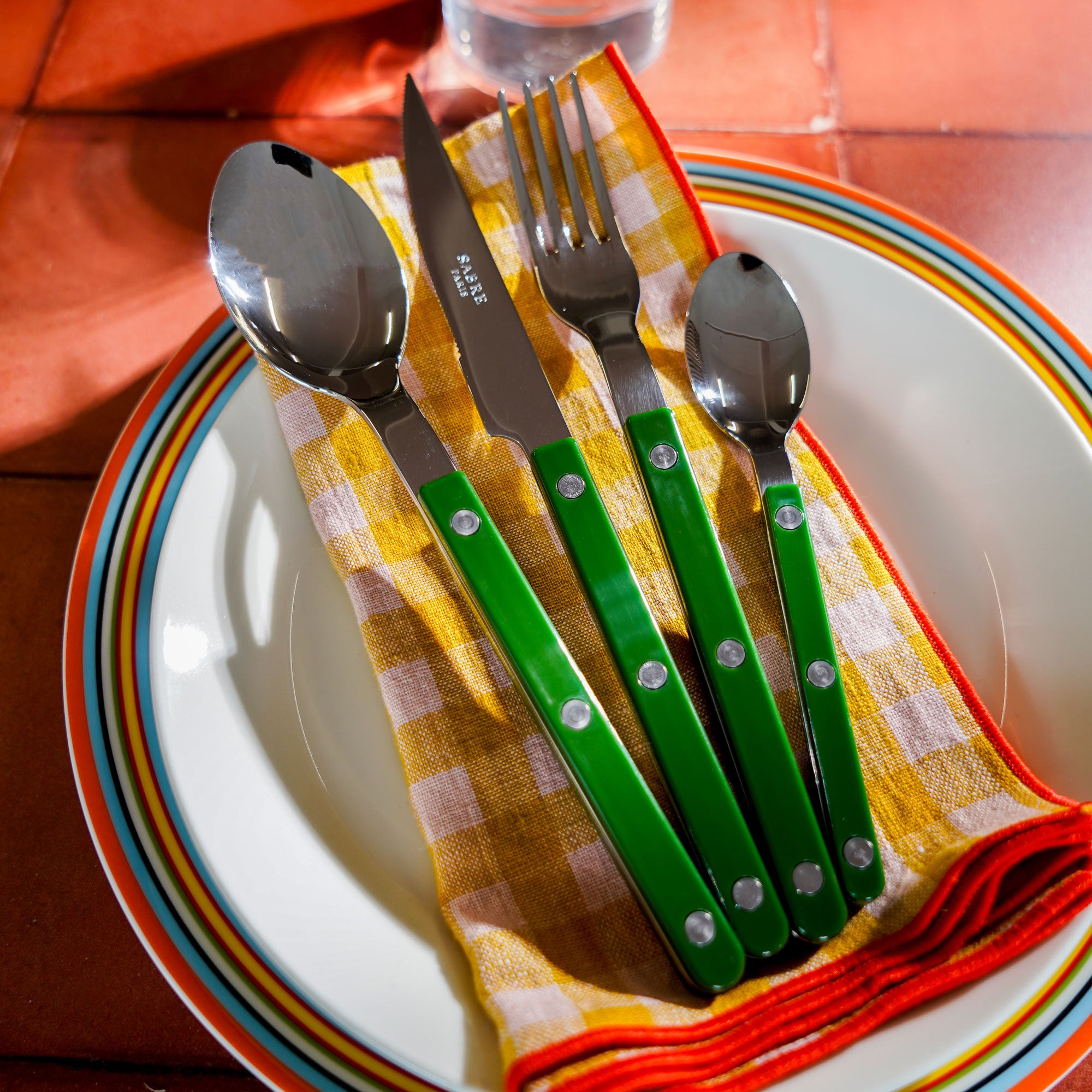 Bistrot Flatware, Green, 4pc