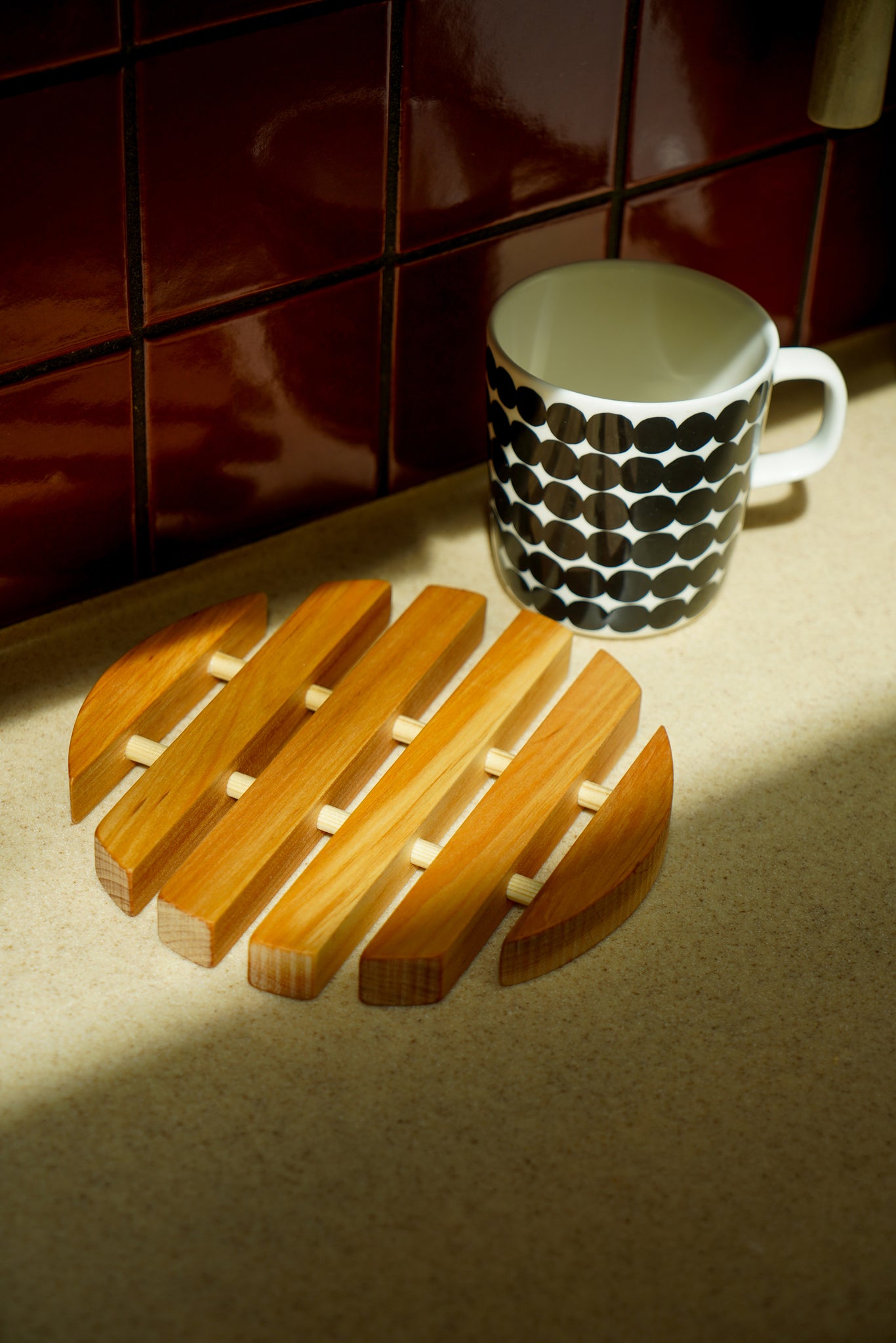 Round Alder Wood Swedish Trivet