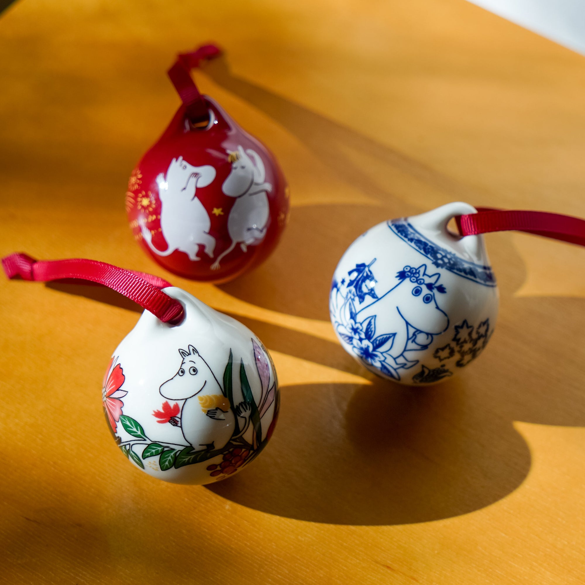 Moomin Annual Mini Holiday Ornament Baubles, 3pc Set