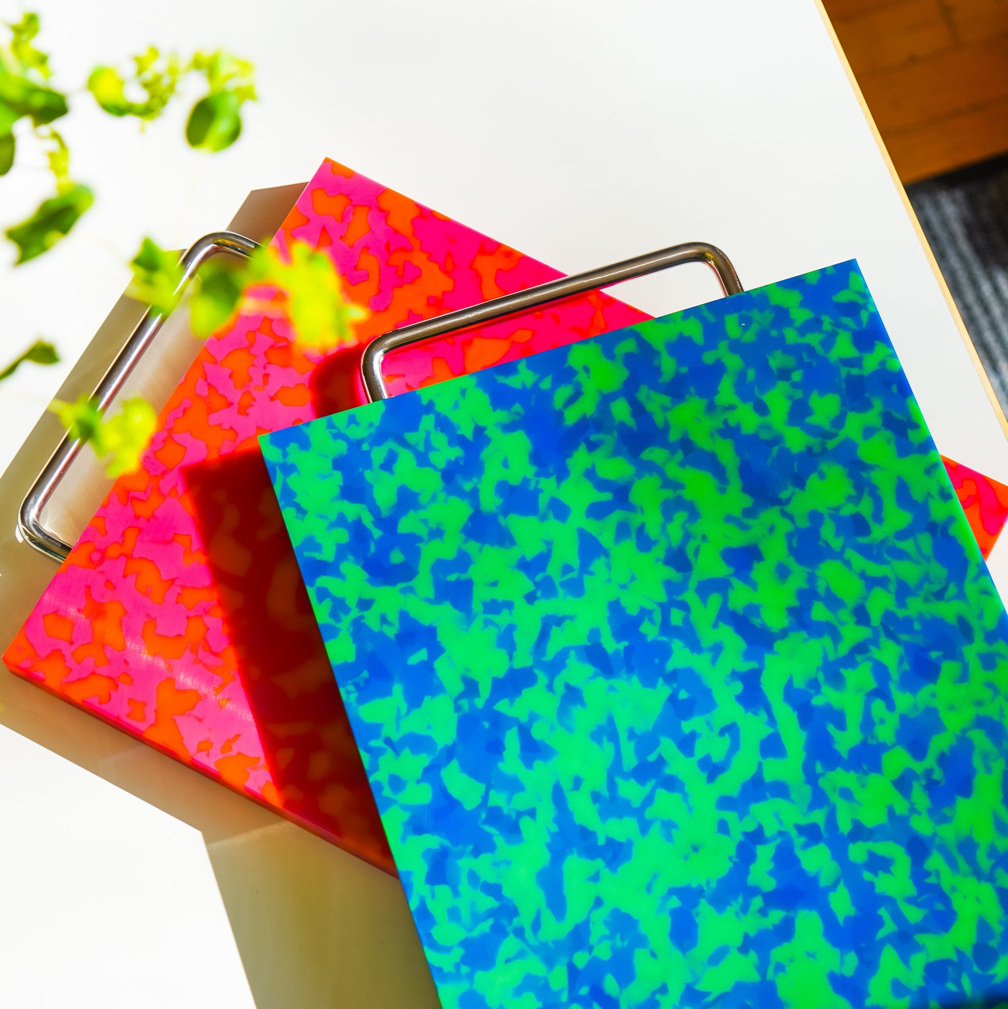 Large Cutting Board, Blue + Green