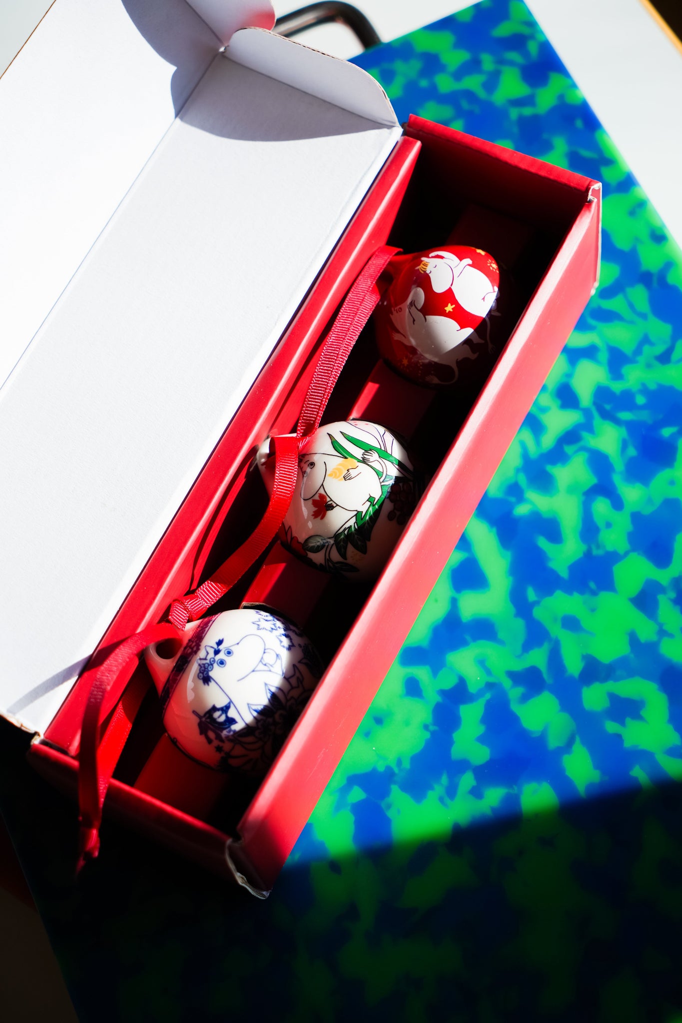 Moomin Annual Mini Holiday Ornament Baubles, 3pc Set