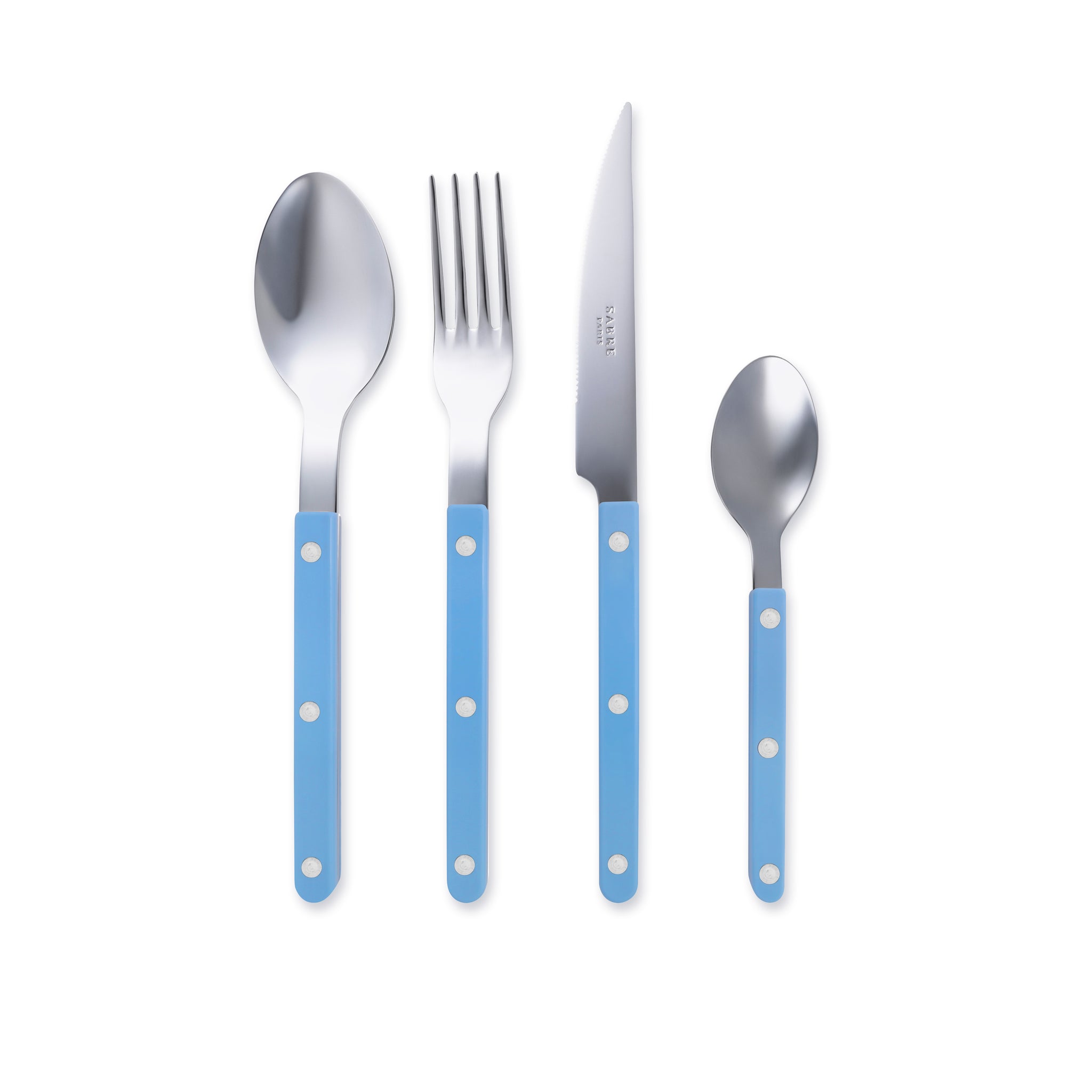 Bistrot Flatware, Pastel Blue, 4pc